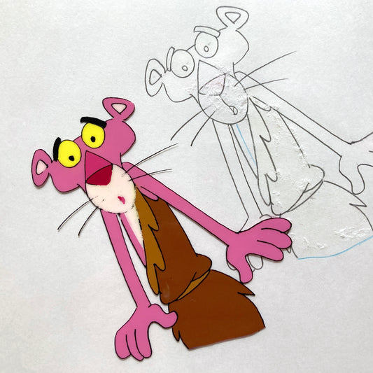 The Pink Panther Original Production Used Animation Cel and Matching Drawing (Tv show 1970s). For sale on FLIP Gallery