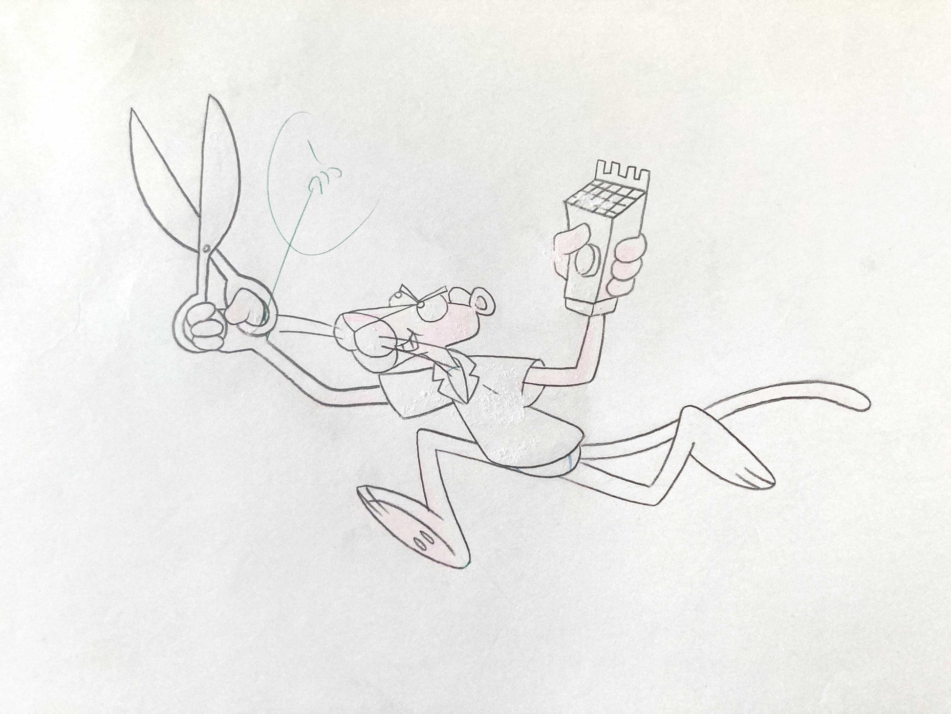 Original Animation Production Art Drawing from The Pink Panther