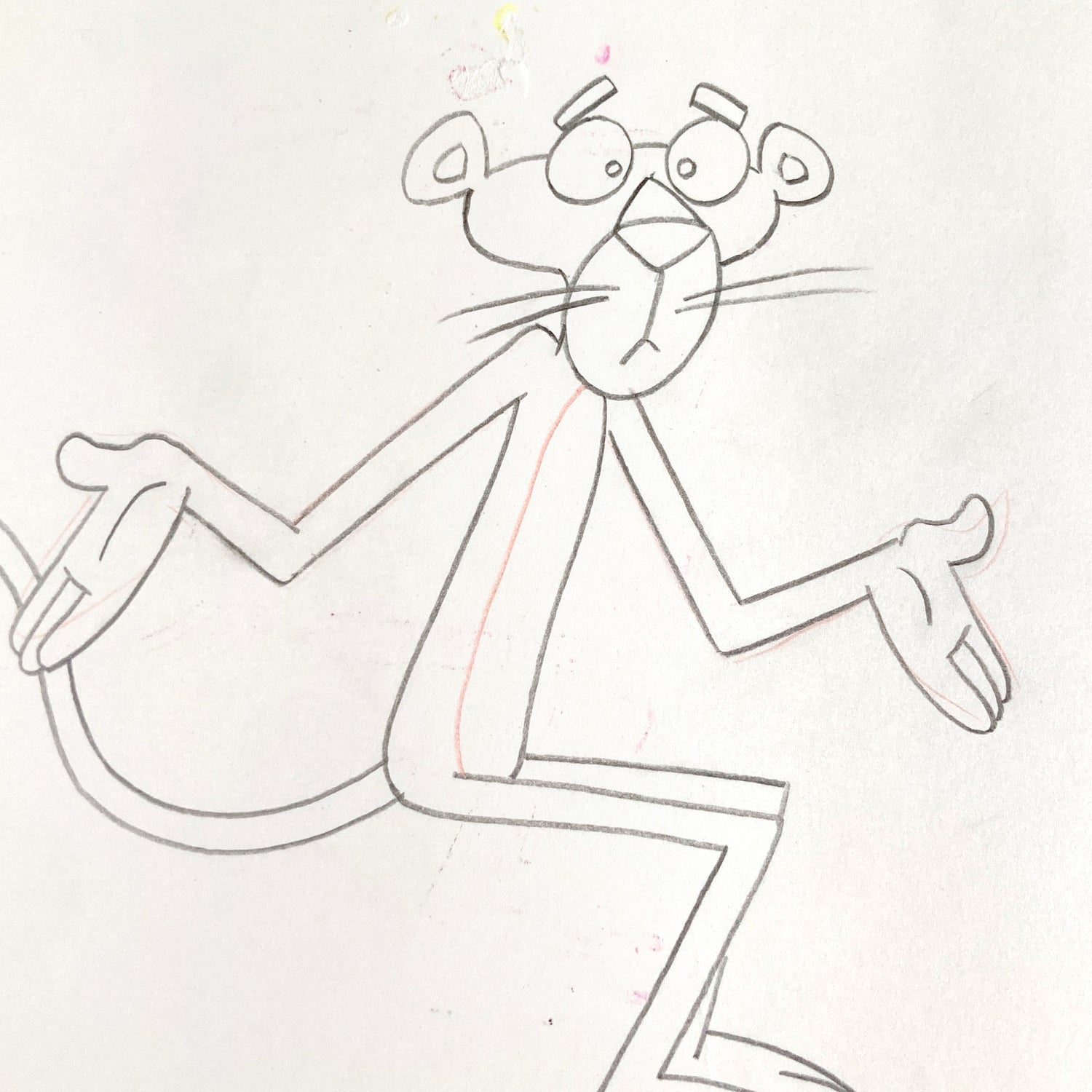 Original Production Used Animation Drawing of The Pink Panther (From the 70's). For sale on FLIP Gallery