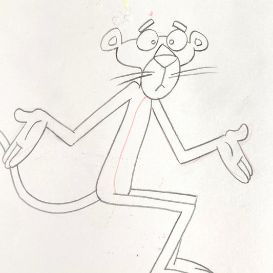 Original Production Used Animation Drawing of The Pink Panther (From the 70's). For sale on FLIP Gallery