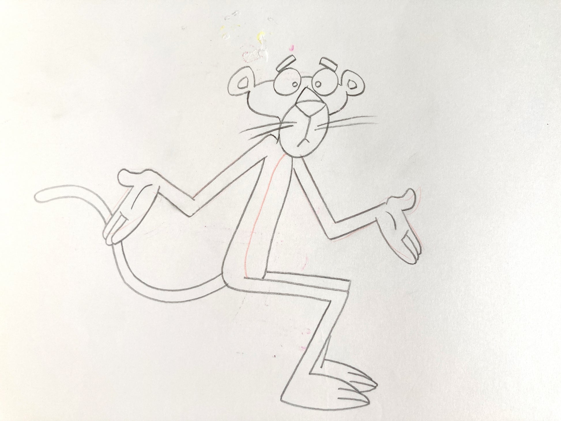 Original Production Used Animation Drawing of The Pink Panther (From the 70's). For sale on FLIP Gallery