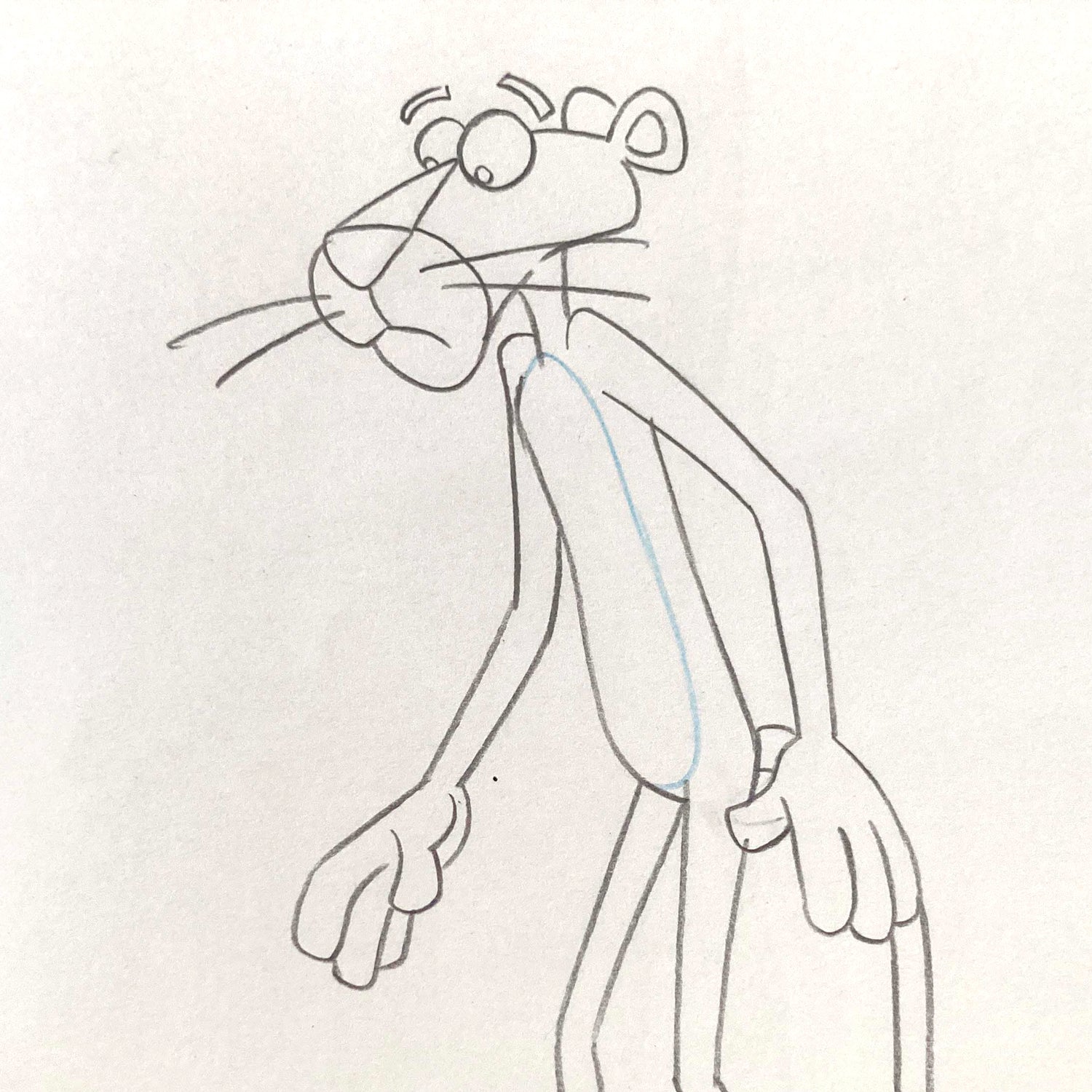 Original Animation Production Used Drawing of The Pink Panther (From the 80's). For sale on FLIP Gallery