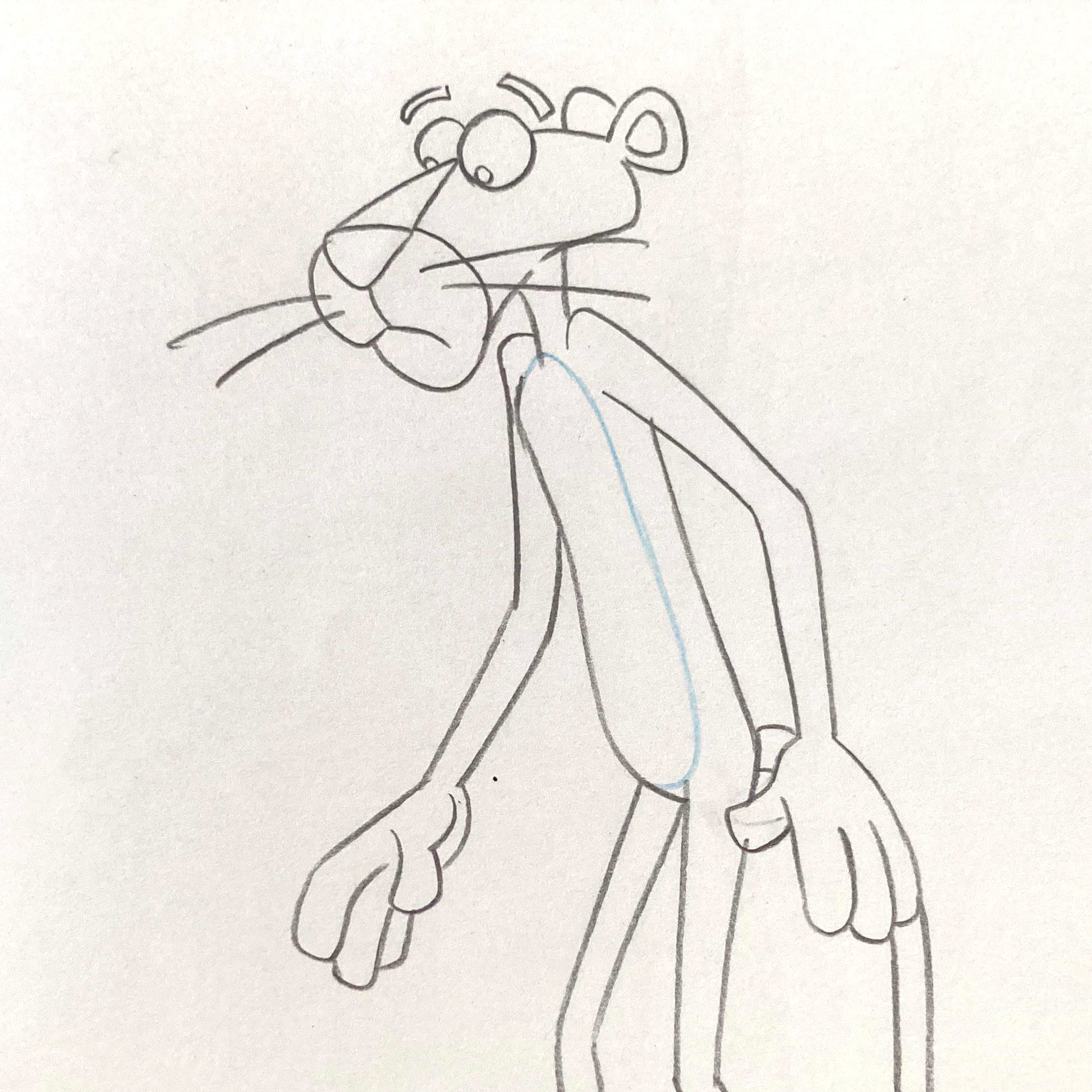 Original Animation Production Used Drawing of The Pink Panther (From the 80's). For sale on FLIP Gallery