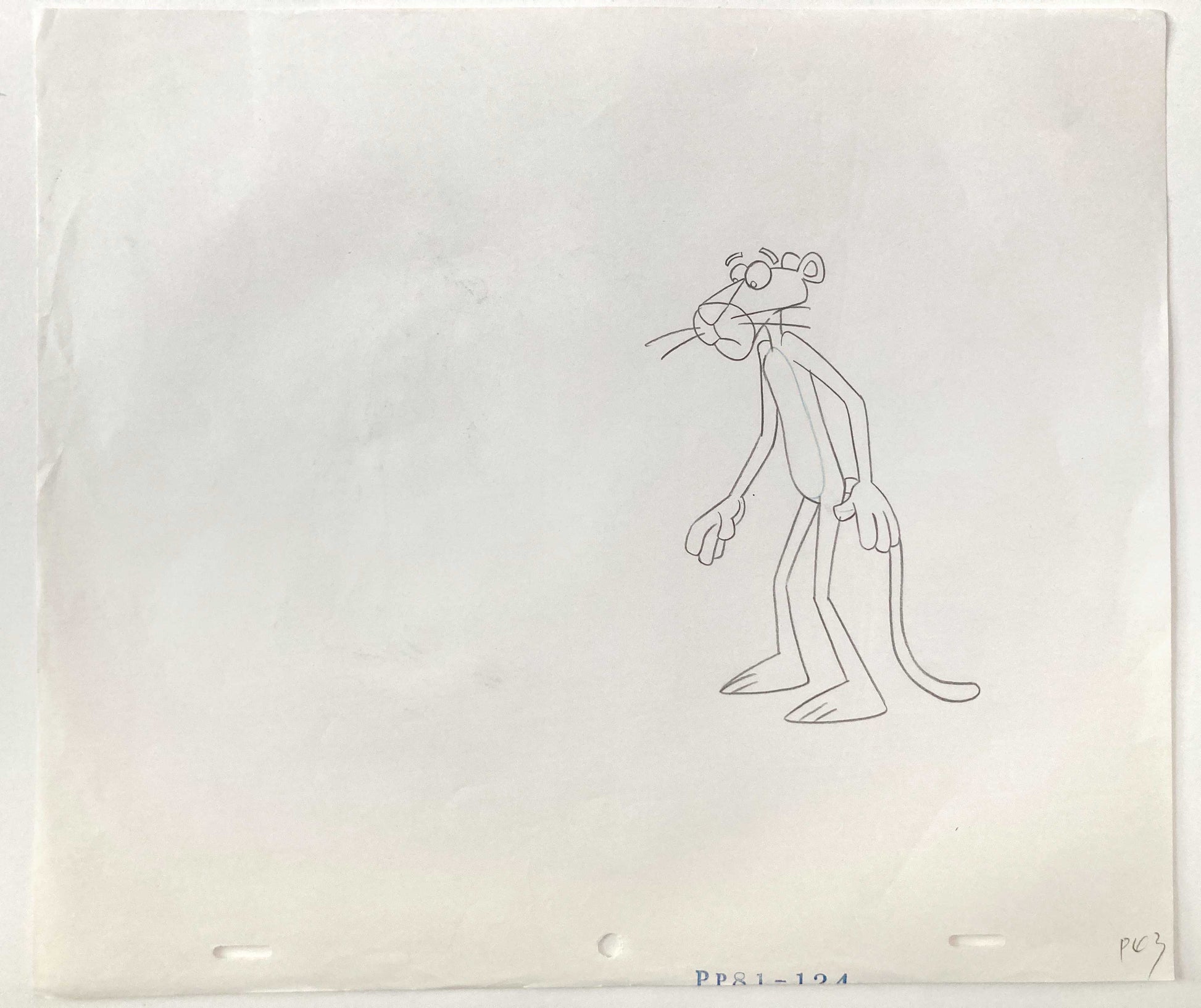 Original Animation Production Used Drawing of The Pink Panther (From the 80's). For sale on FLIP Gallery