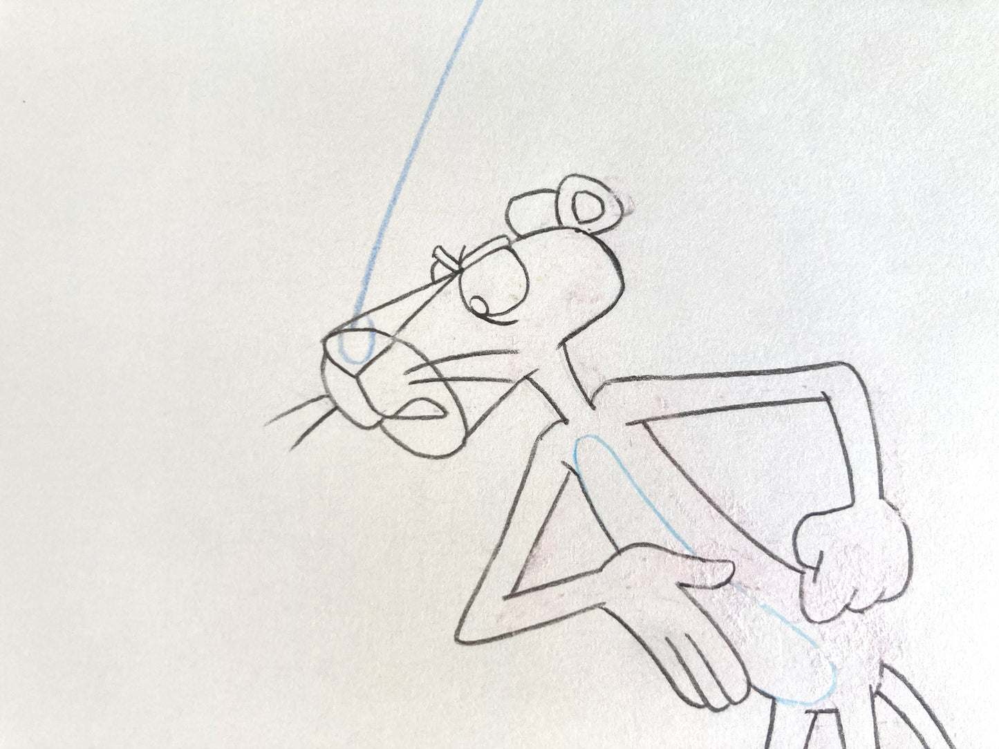 Original Animation Production Drawing of The Pink Panther (From the 80's). For sale on FLIP Gallery