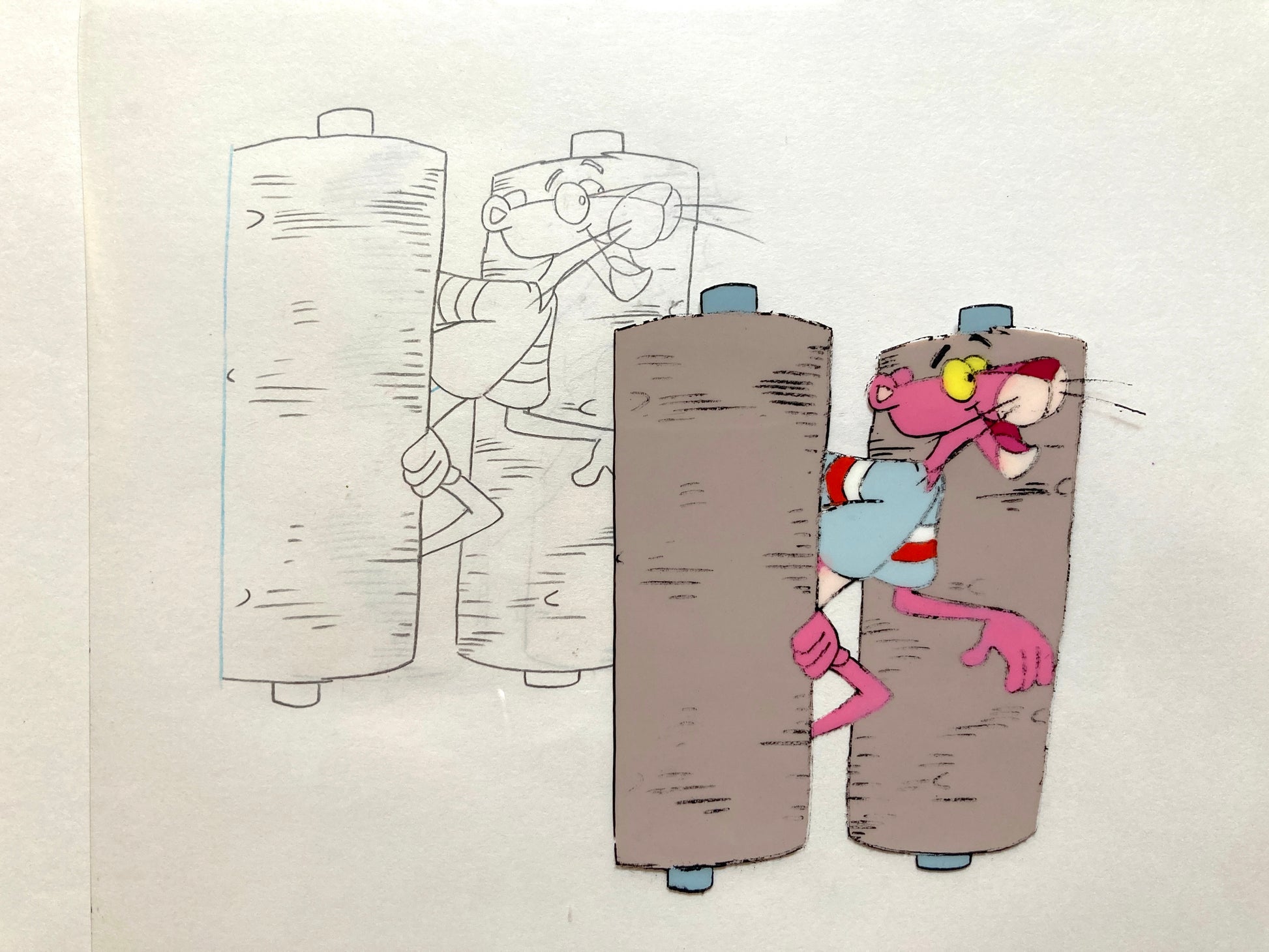 The Pink Panther : Original Production Used Animation Cel + Matching Drawing (Tv show 1980s). For sale on FLIP Gallery