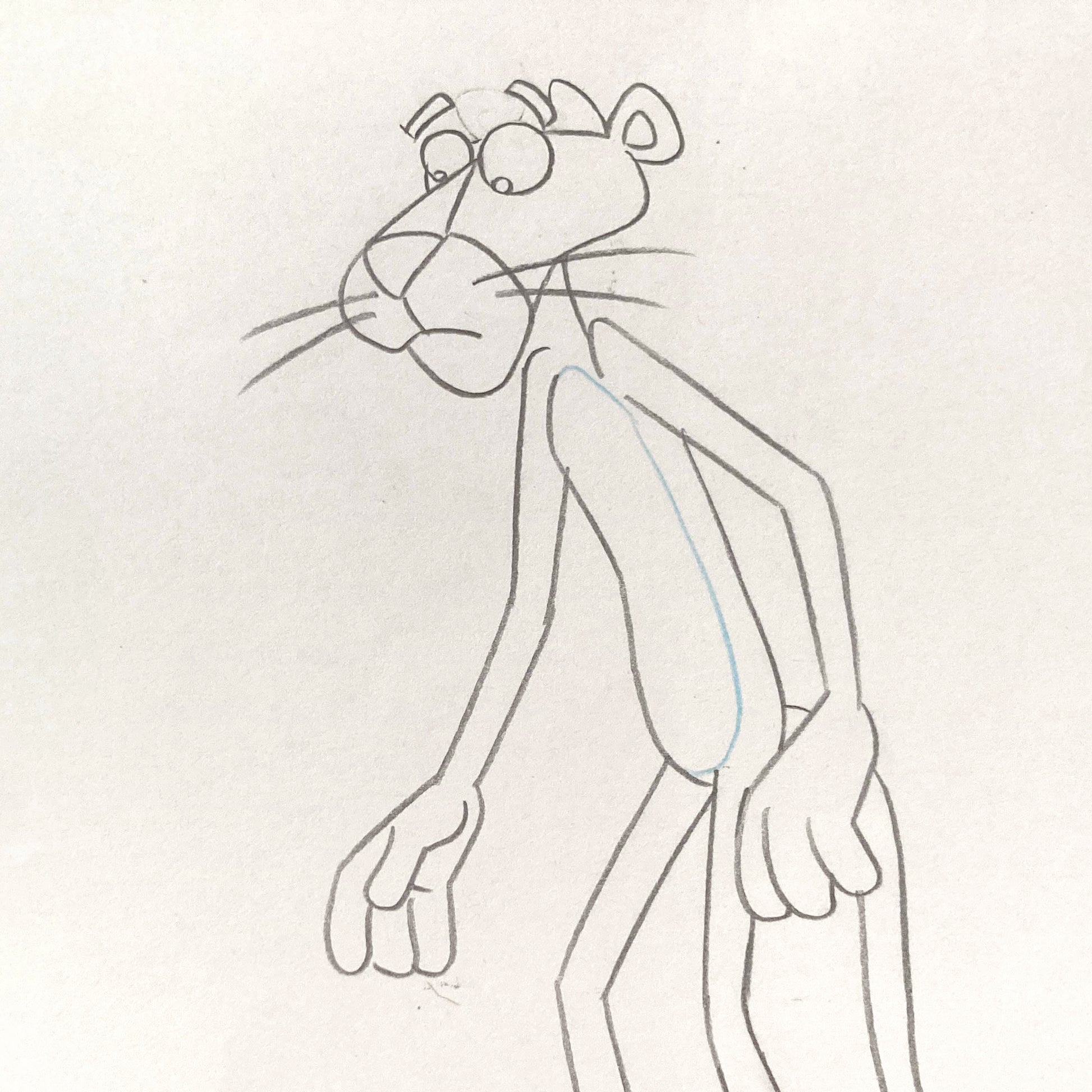 Original Animation Production Used Drawing of The Pink Panther (From the 80's). For sale on FLIP Gallery
