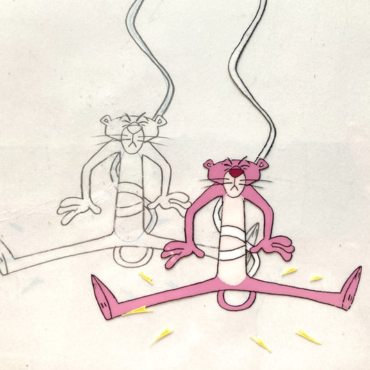 The Pink Panther : Original Production Used Animation Cel + Matching Drawing (Tv show 1980s). For sale on FLIP Gallery