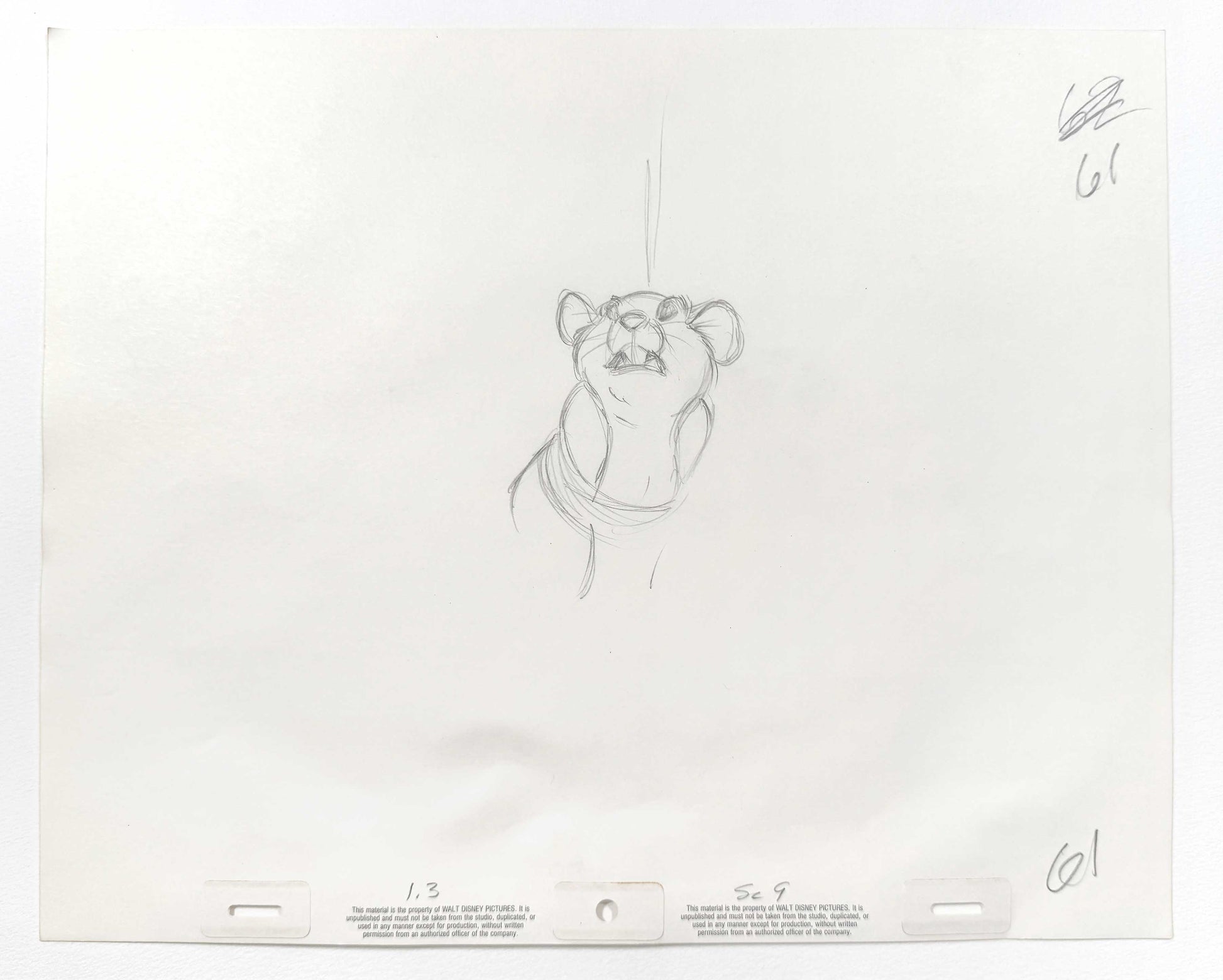 The Rescuers Down Under Original Animation Production Drawing (Walt Disney, 1990). For sale on FLIP Gallery