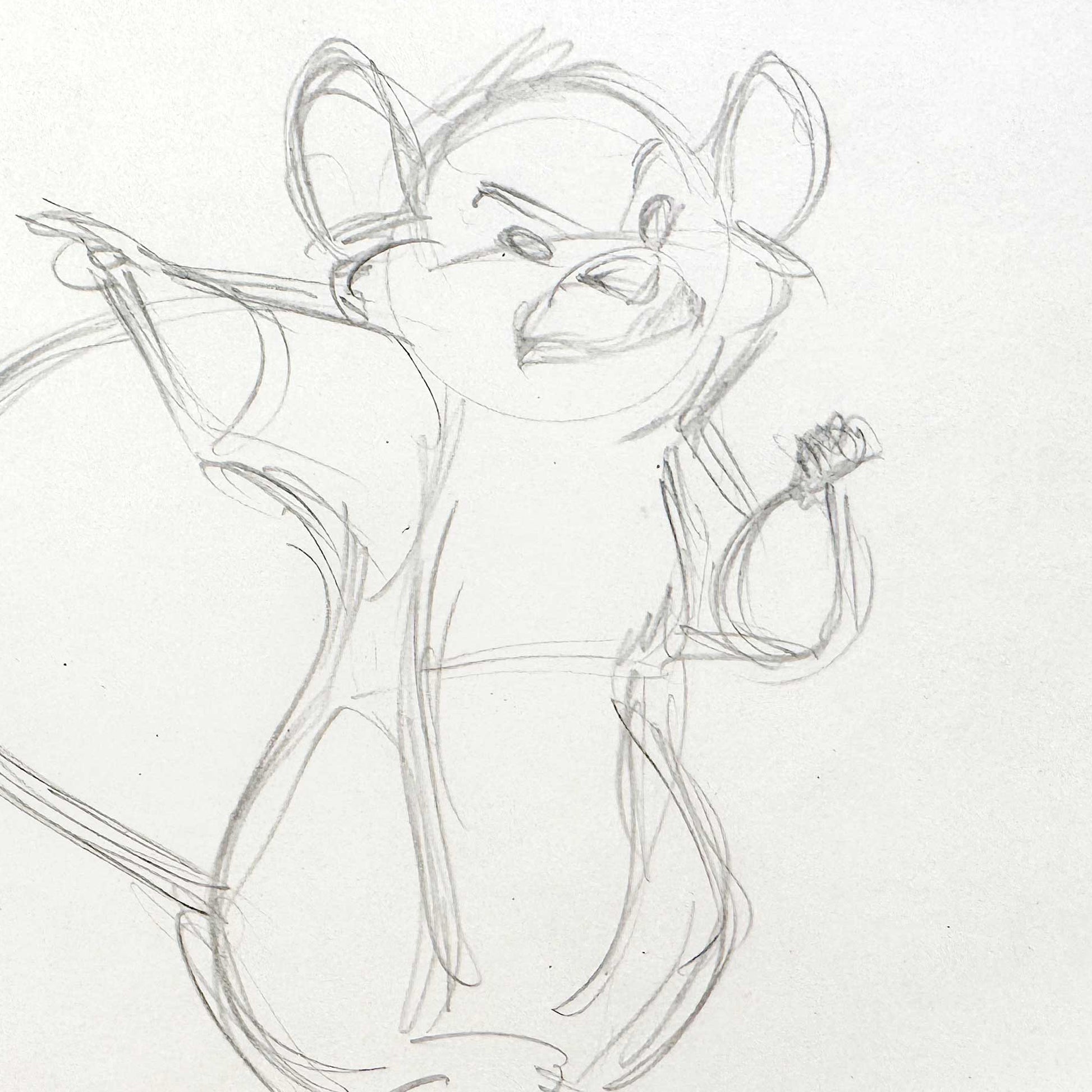 The Rescuers Down Under : Original Animation Production Rough Drawing (Walt Disney, 1990). For sale on FLIP Gallery