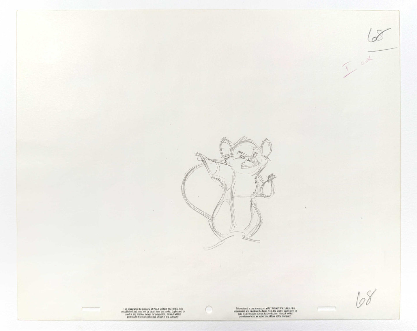 The Rescuers Down Under : Original Animation Production Rough Drawing (Walt Disney, 1990). For sale on FLIP Gallery