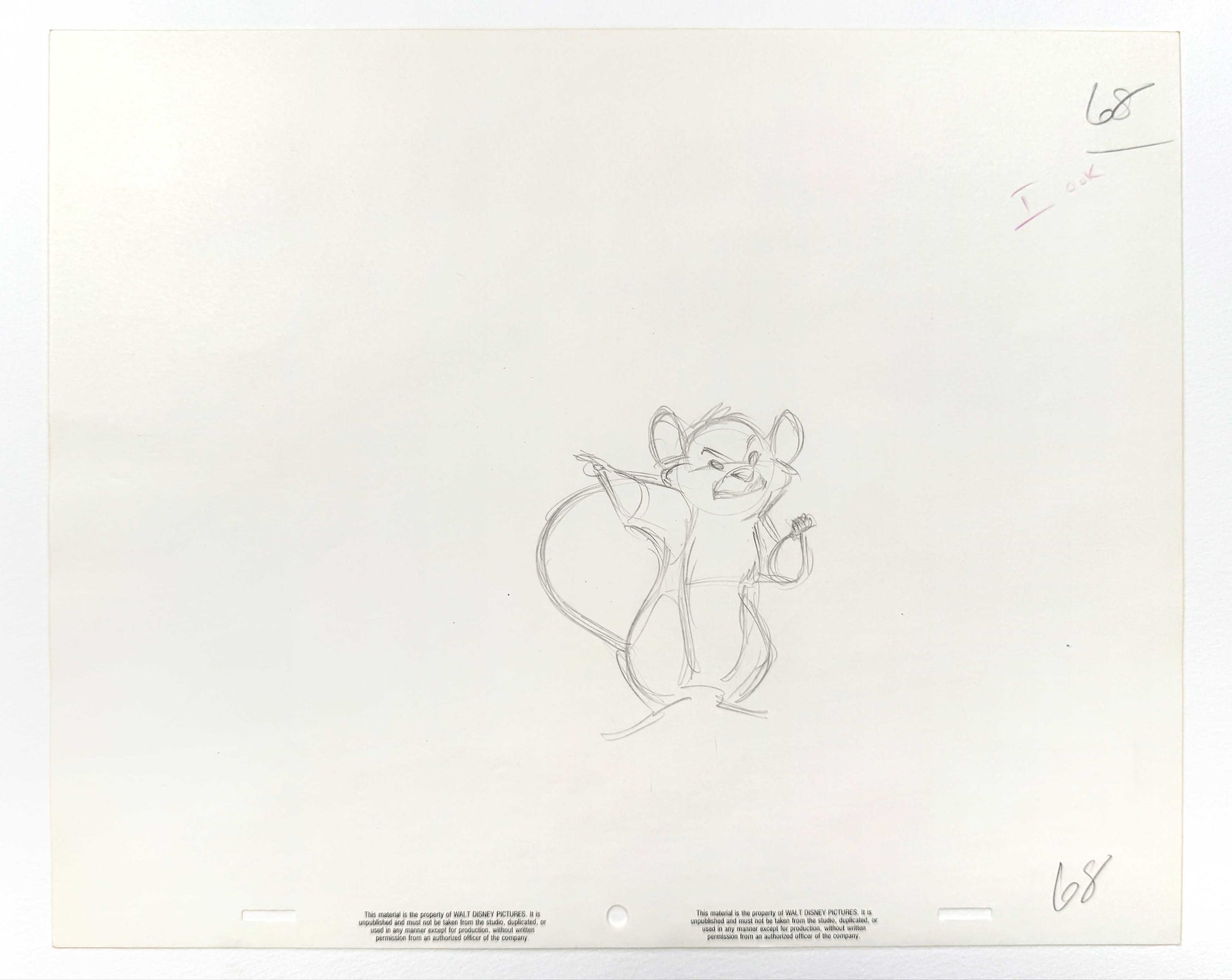 The Rescuers Down Under : Original Animation Production Rough Drawing (Walt Disney, 1990). For sale on FLIP Gallery