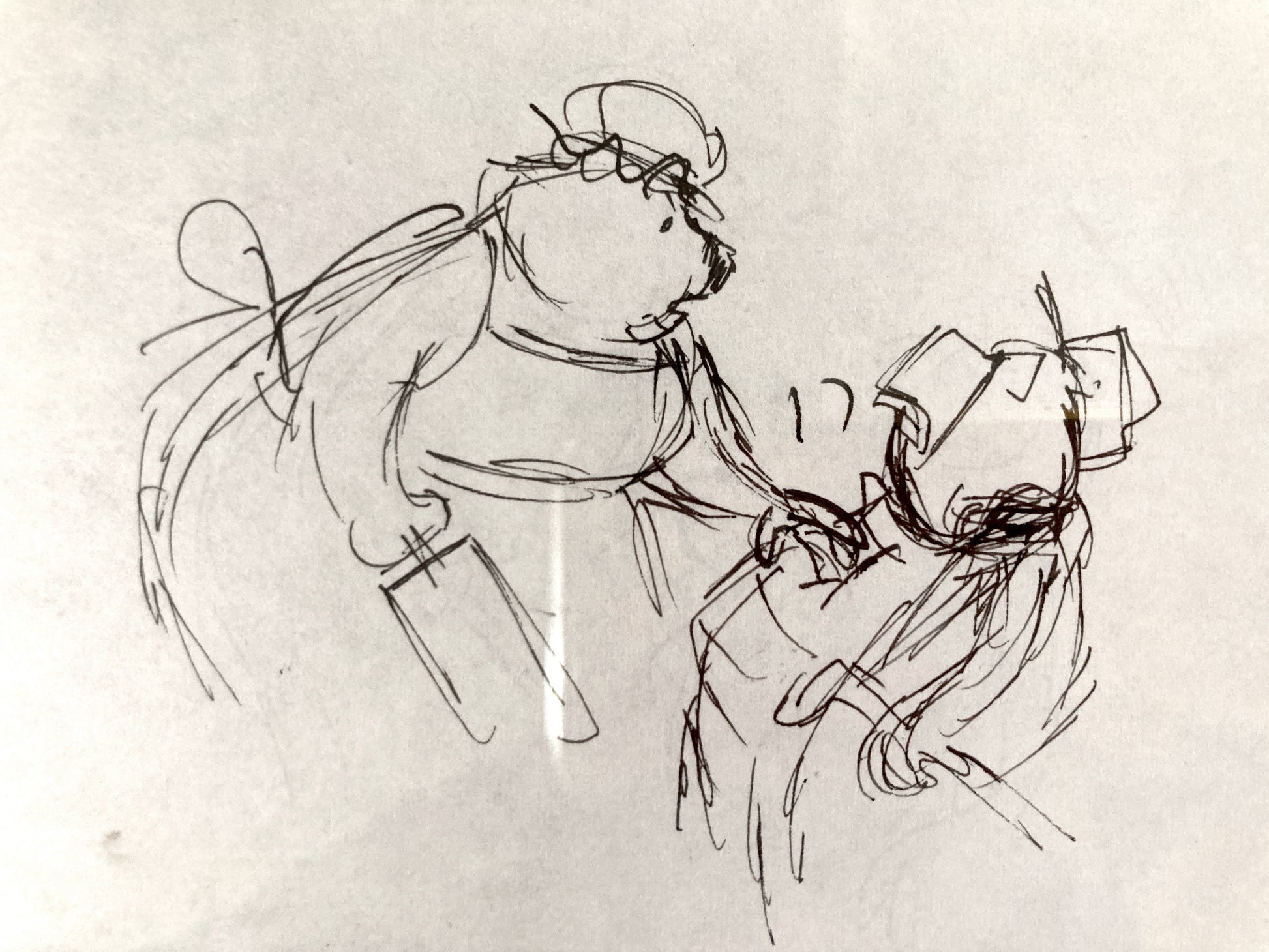 The Rescuers Original Production Used Storyboard Drawing - Art from the legendary Ted Berman (Walt Disney, 1977). For sale on FLIP Gallery