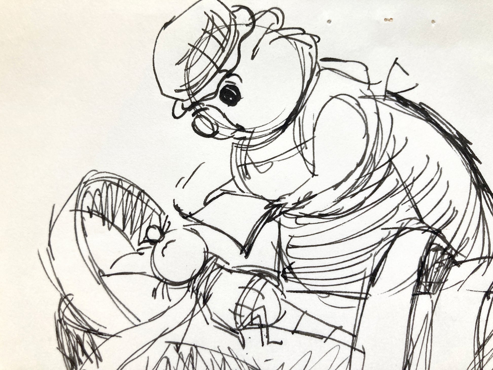 The Rescuers : Original Storyboard Drawing - Art from the legendary Ted Berman (Walt Disney, 1977). For sale on FLIP Gallery
