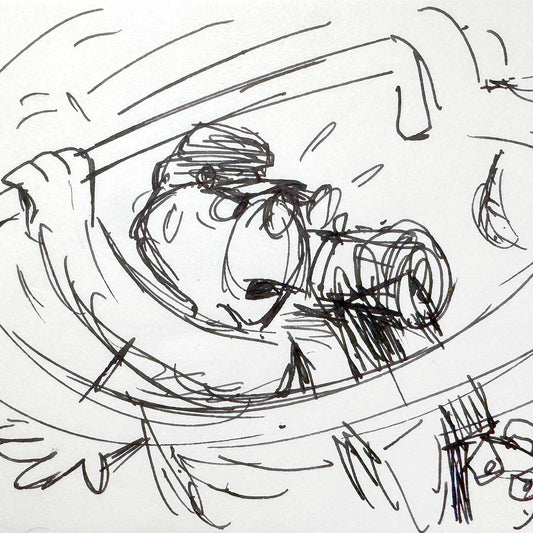 The Rescuers Original Production Used Storyboard Drawing - Art from the legendary Ted Berman (Walt Disney, 1977). For sale on FLIP Gallery
