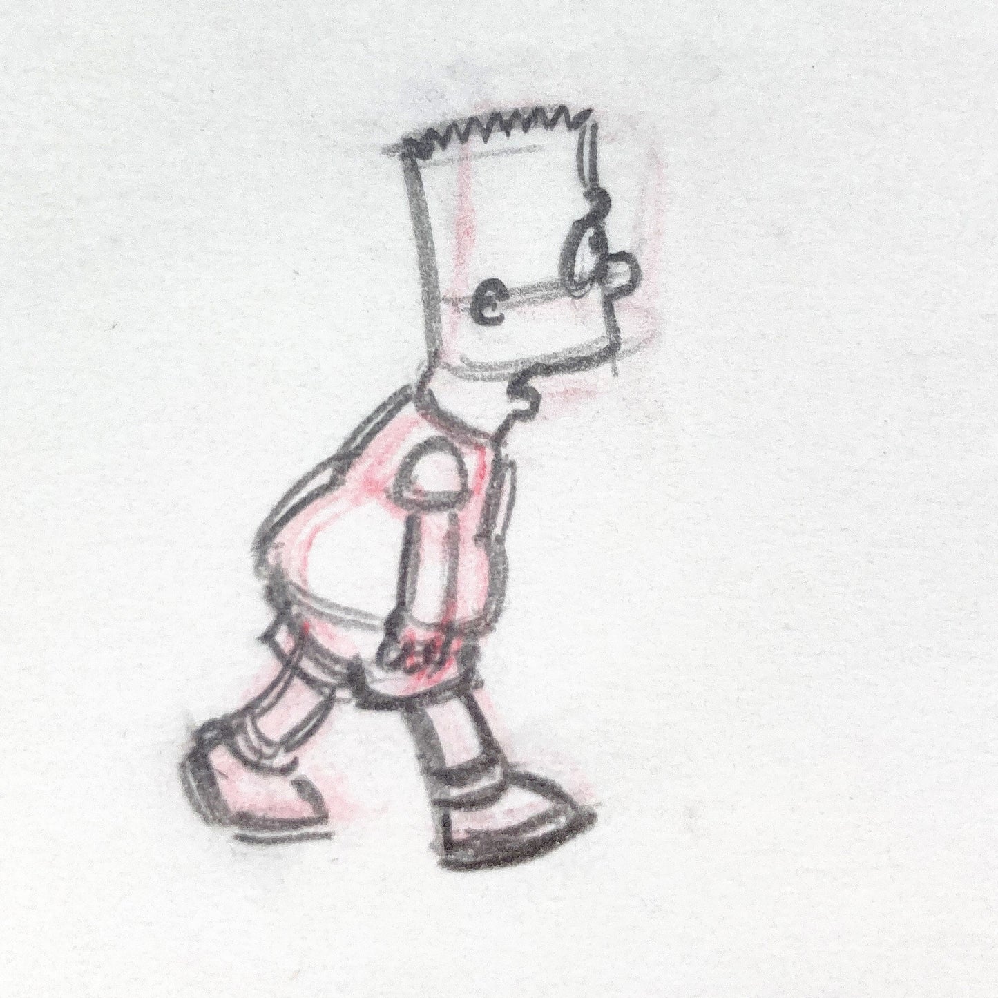 The SIMPSONS Original Animation Production Drawing of Bart Simpson. For sale on FLIP Gallery