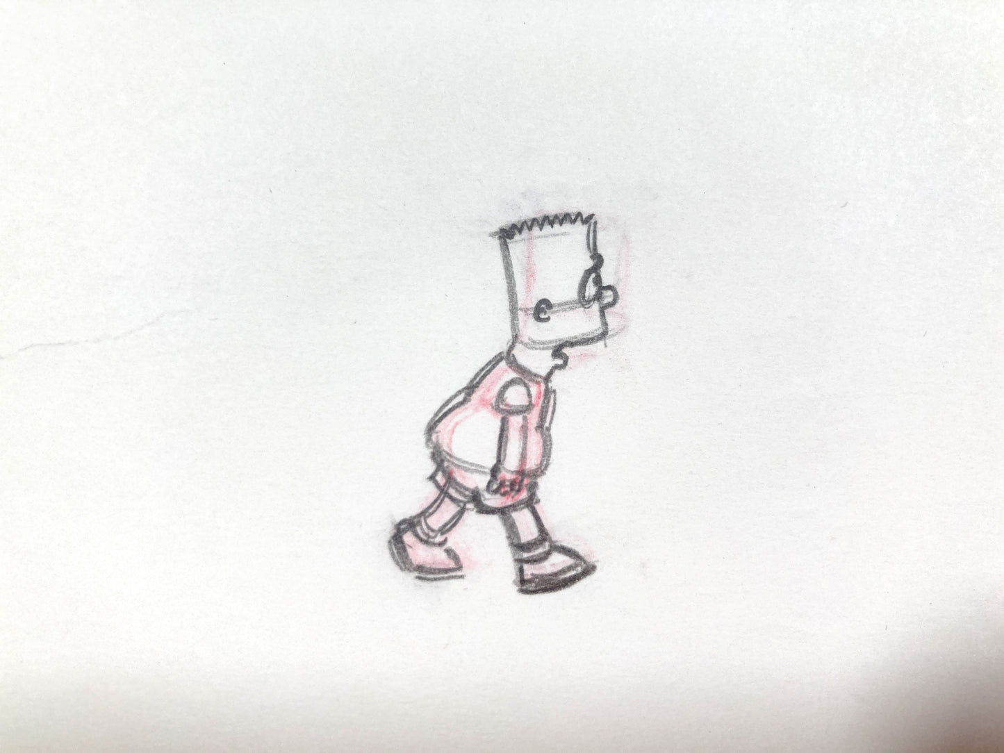 The SIMPSONS Original Animation Production Drawing of Bart Simpson. For sale on FLIP Gallery