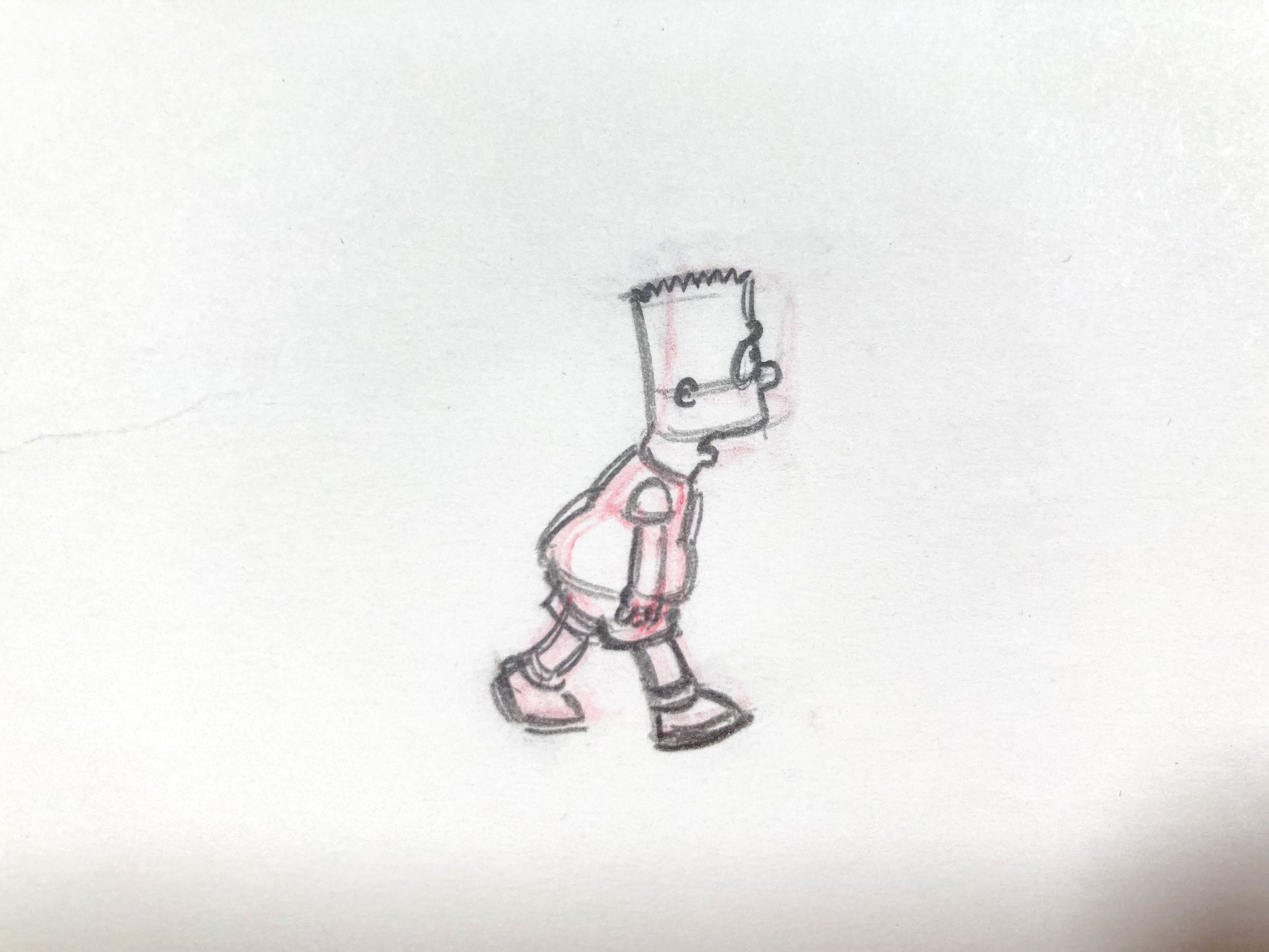 The SIMPSONS Original Animation Production Drawing of Bart Simpson. For sale on FLIP Gallery