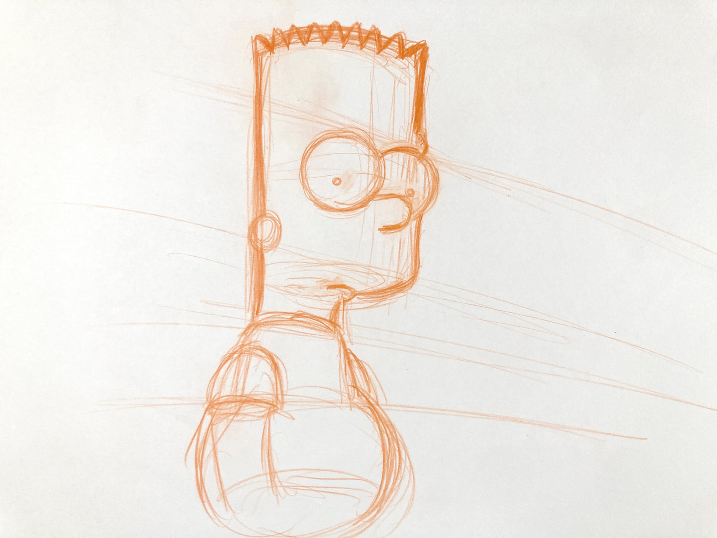 The SIMPSONS : Original Production Used Animation Drawing of Bart Simpson. For sale on FLIP Gallery
