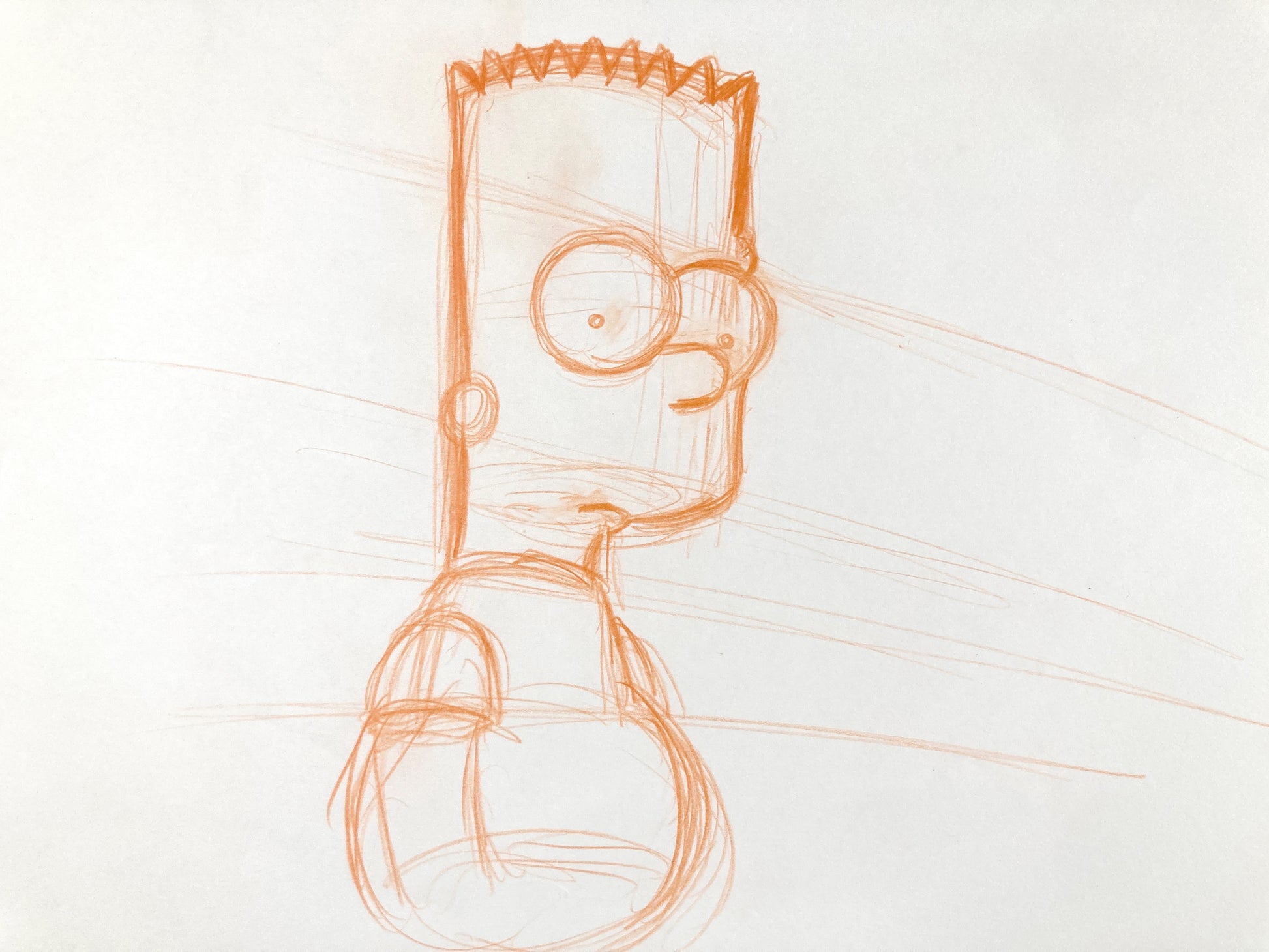 The SIMPSONS : Original Production Used Animation Drawing of Bart Simpson. For sale on FLIP Gallery