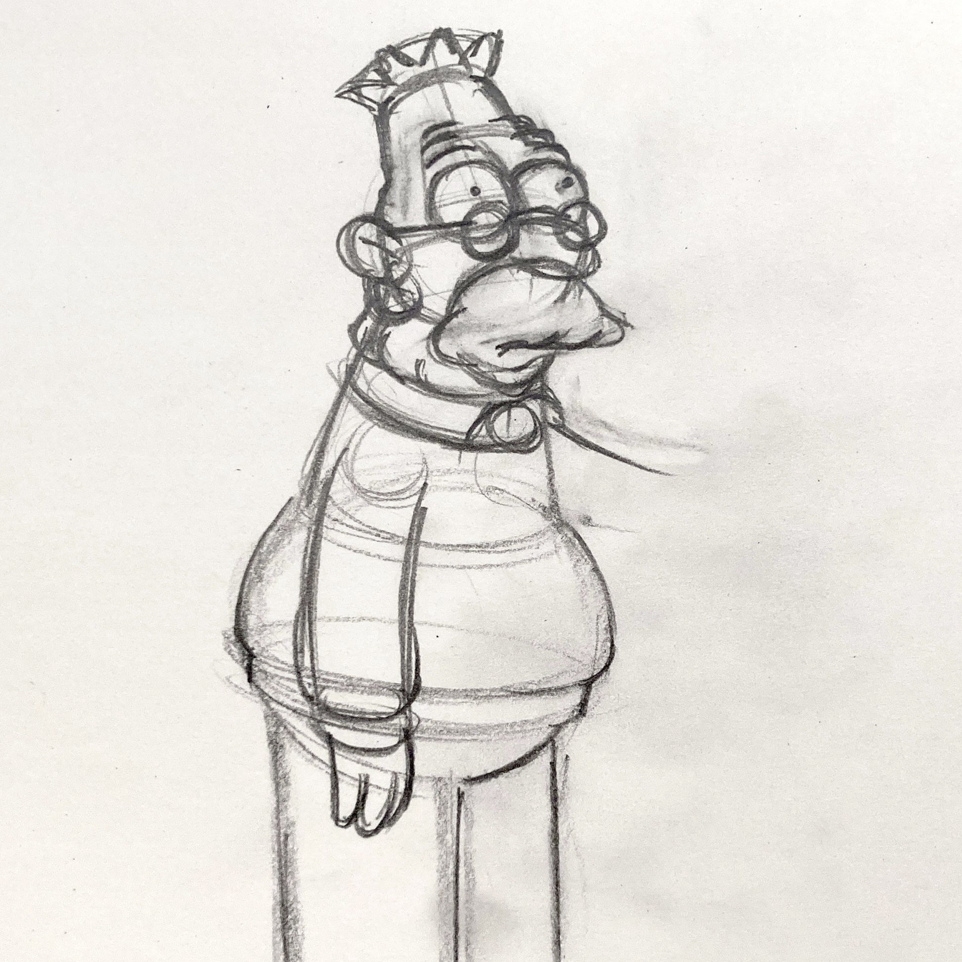 The SIMPSONS : Original Production Used Animation Drawing of Grandpa Simpson. For sale on FLIP Gallery