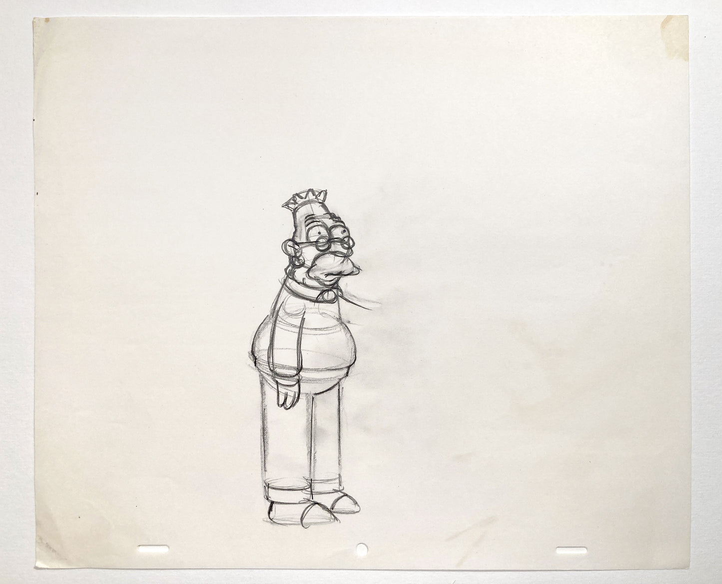 The SIMPSONS : Original Production Used Animation Drawing of Grandpa Simpson. For sale on FLIP Gallery