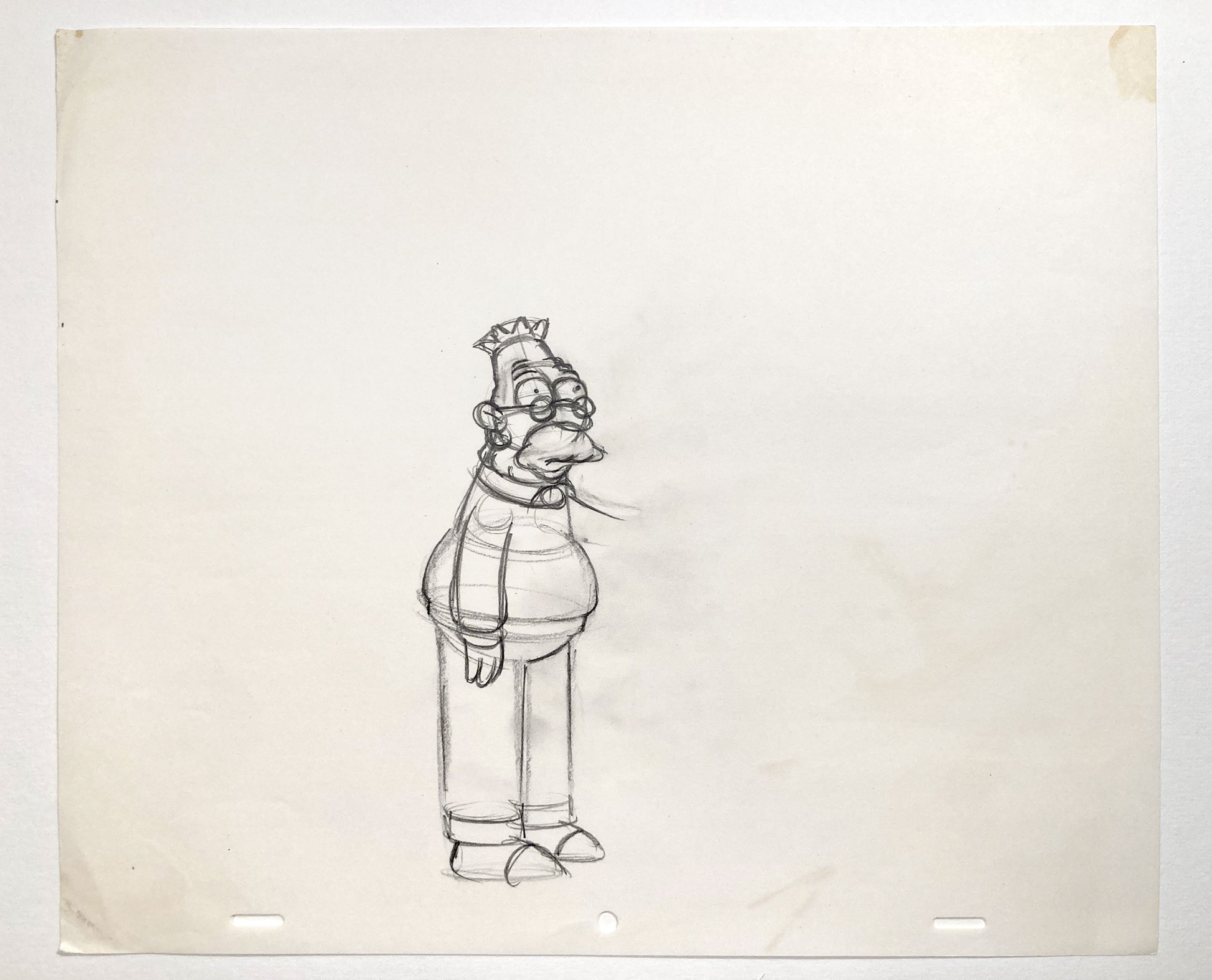 The SIMPSONS : Original Production Used Animation Drawing of Grandpa Simpson. For sale on FLIP Gallery