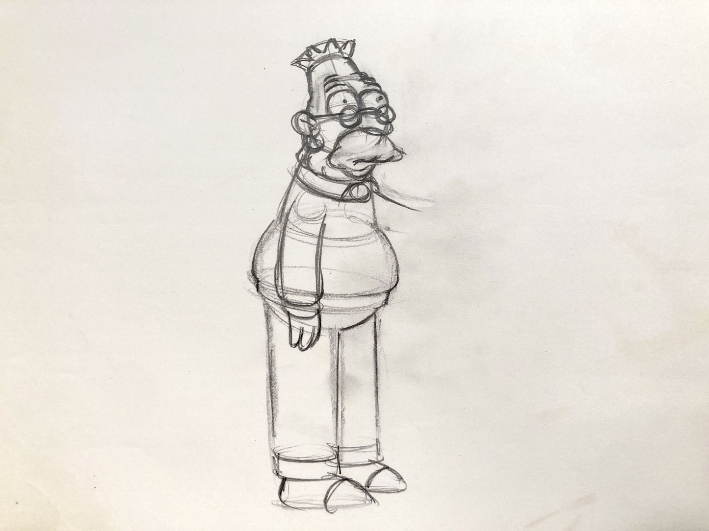 The SIMPSONS : Original Production Used Animation Drawing of Grandpa Simpson. For sale on FLIP Gallery