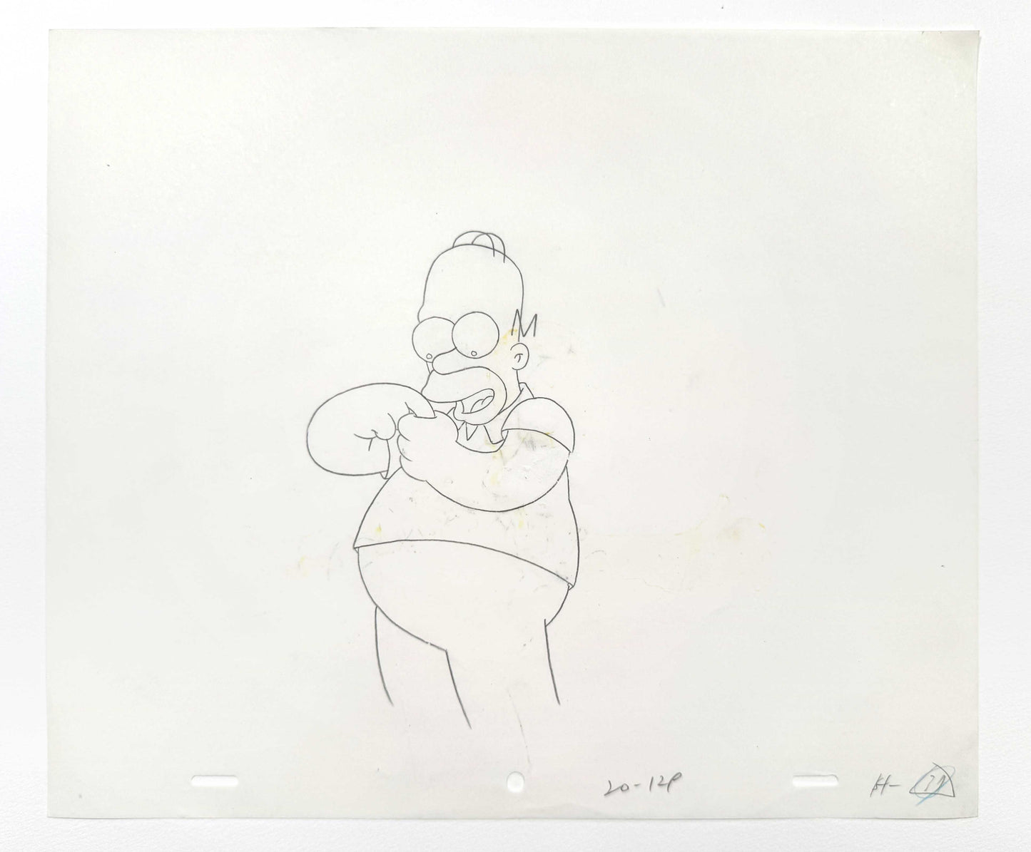 The SIMPSONS Original Animation Art Drawing of Homer Simpson. For sale on FLIP Gallery
