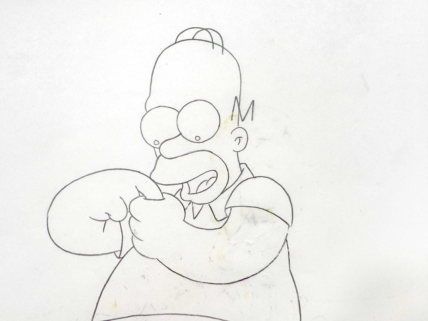 The SIMPSONS Original Animation Art Drawing of Homer Simpson. For sale on FLIP Gallery