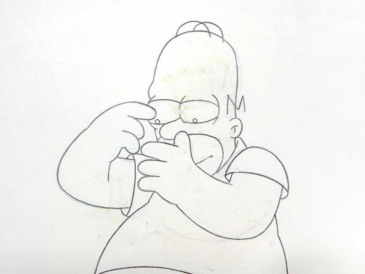 The SIMPSONS Original Animation Art Production Drawing of Homer Simpson. For sale on FLIP Gallery