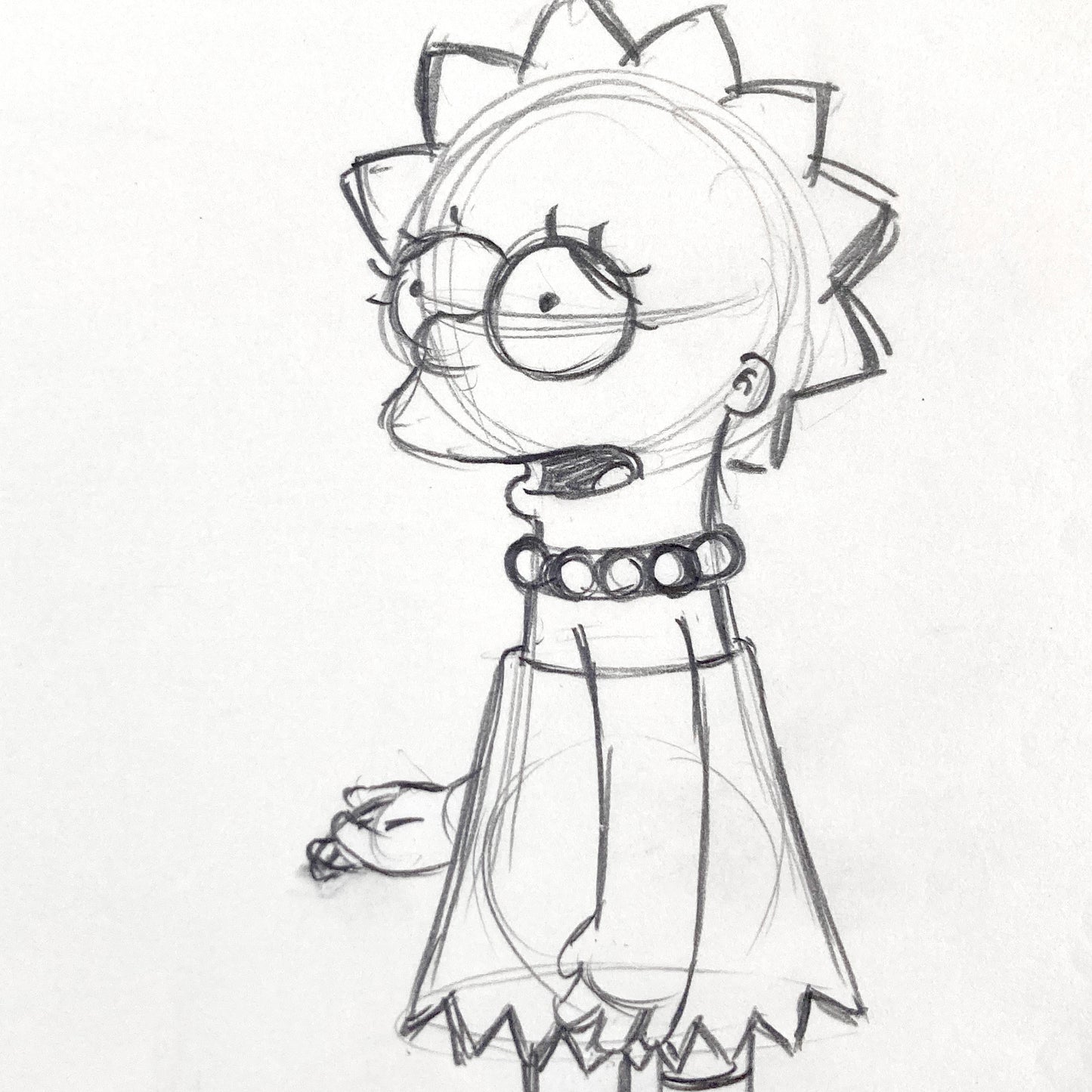 The SIMPSONS Original Production Used Animation Drawing of Lisa Simpson (Matt Groening). For sale on FLIP Gallery