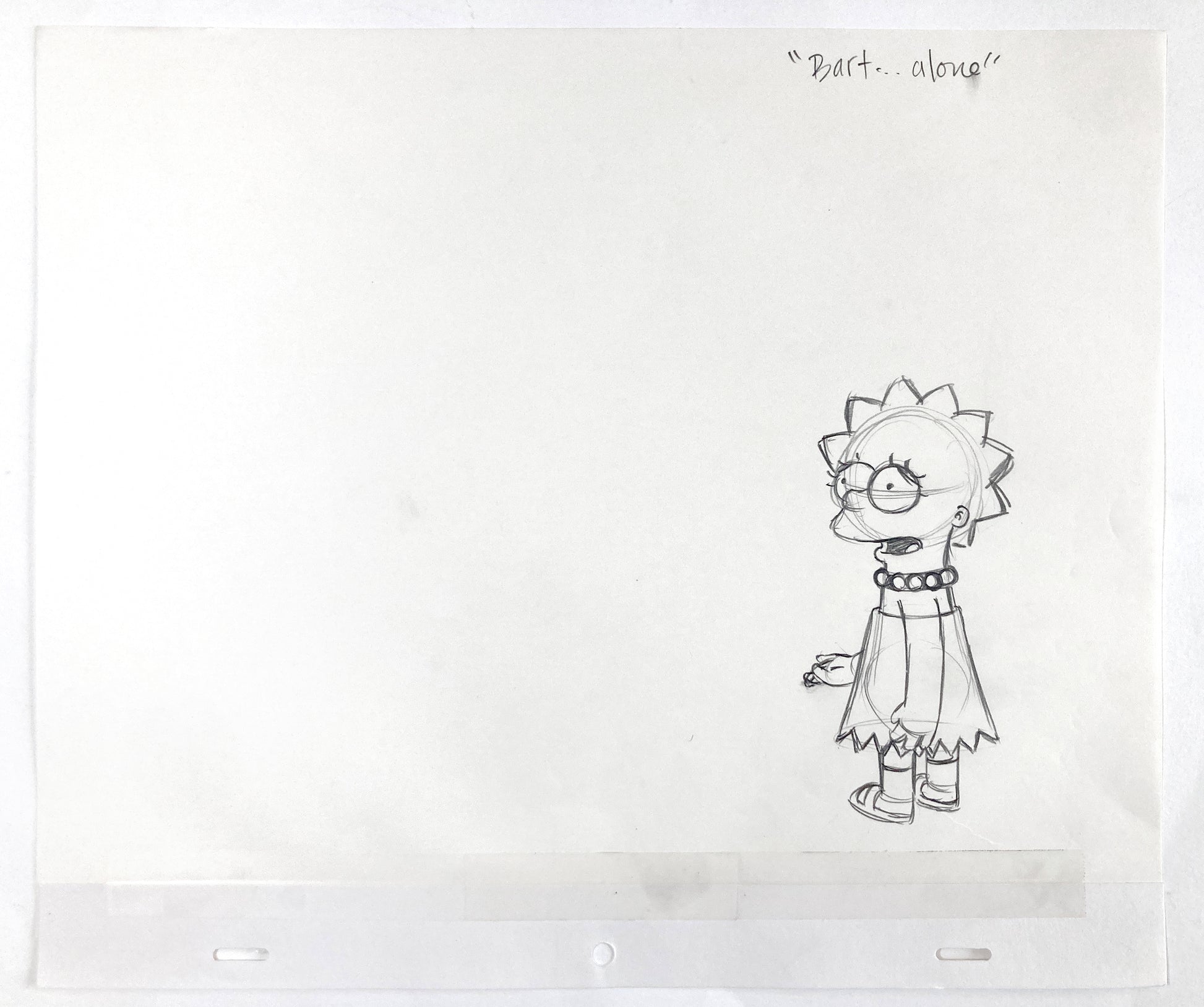 The SIMPSONS Original Production Used Animation Drawing of Lisa Simpson (Matt Groening). For sale on FLIP Gallery