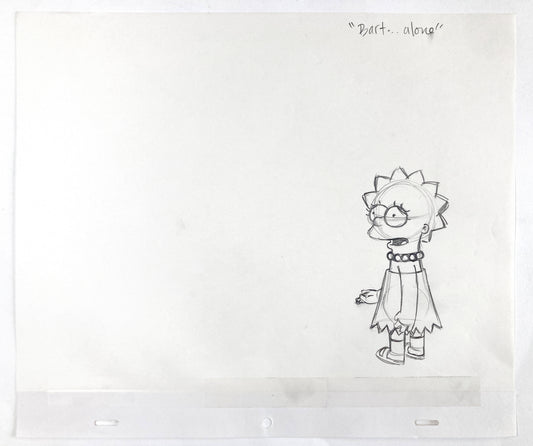 The SIMPSONS Original Production Used Animation Drawing of Lisa Simpson (Matt Groening). For sale on FLIP Gallery