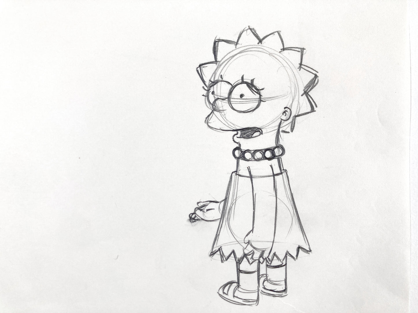 The SIMPSONS Original Production Used Animation Drawing of Lisa Simpson (Matt Groening). For sale on FLIP Gallery