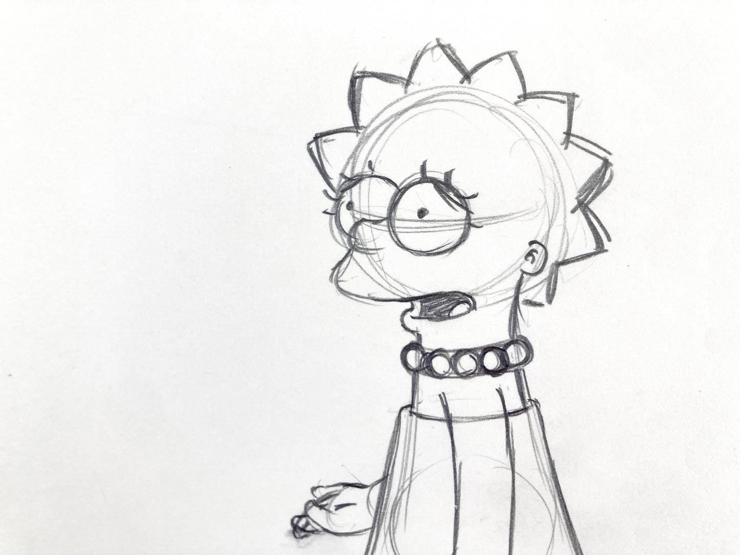 The SIMPSONS Original Production Used Animation Drawing of Lisa Simpson (Matt Groening). For sale on FLIP Gallery