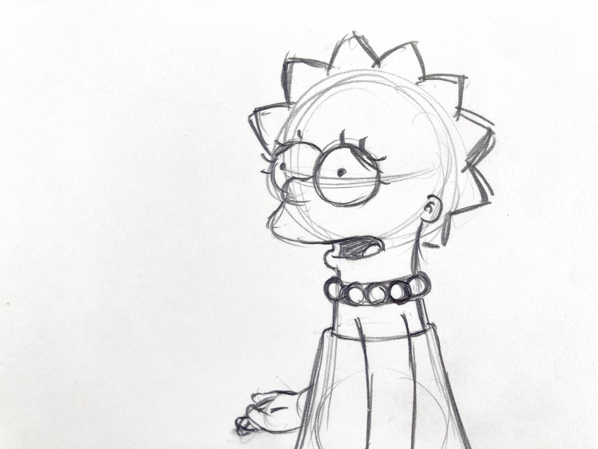 The SIMPSONS Original Production Used Animation Drawing of Lisa Simpson (Matt Groening). For sale on FLIP Gallery