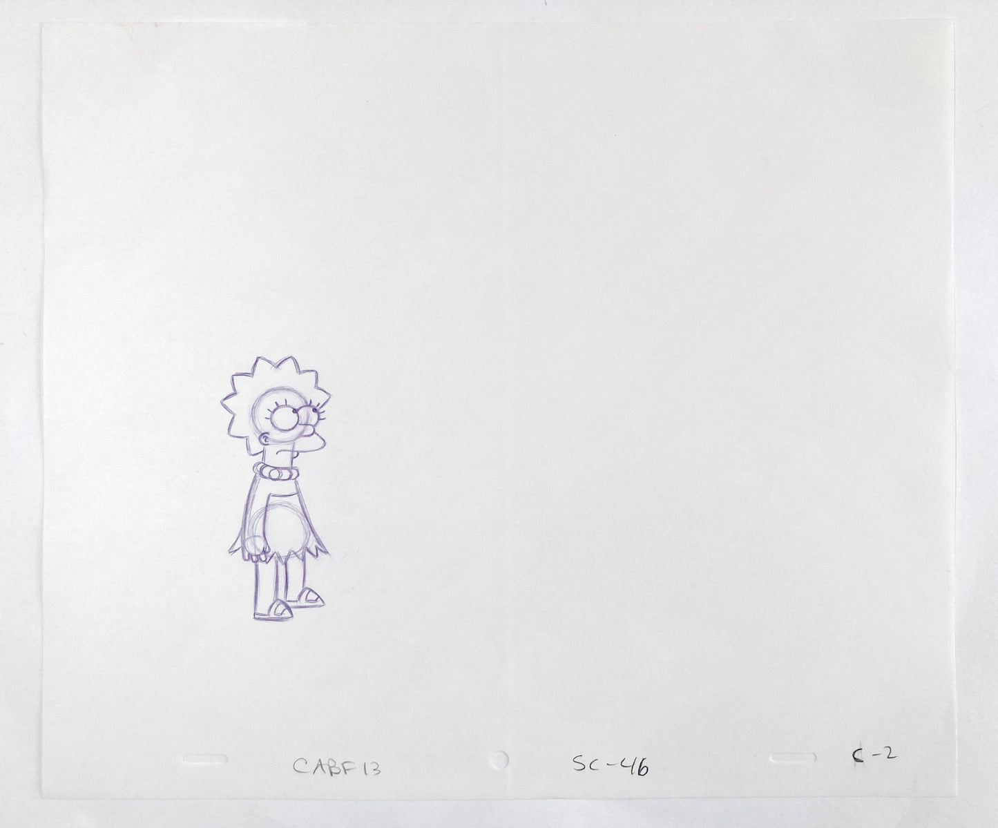 The SIMPSONS : Original Animation Production Used Drawing of Lisa Simpson. For sale on FLIP Gallery