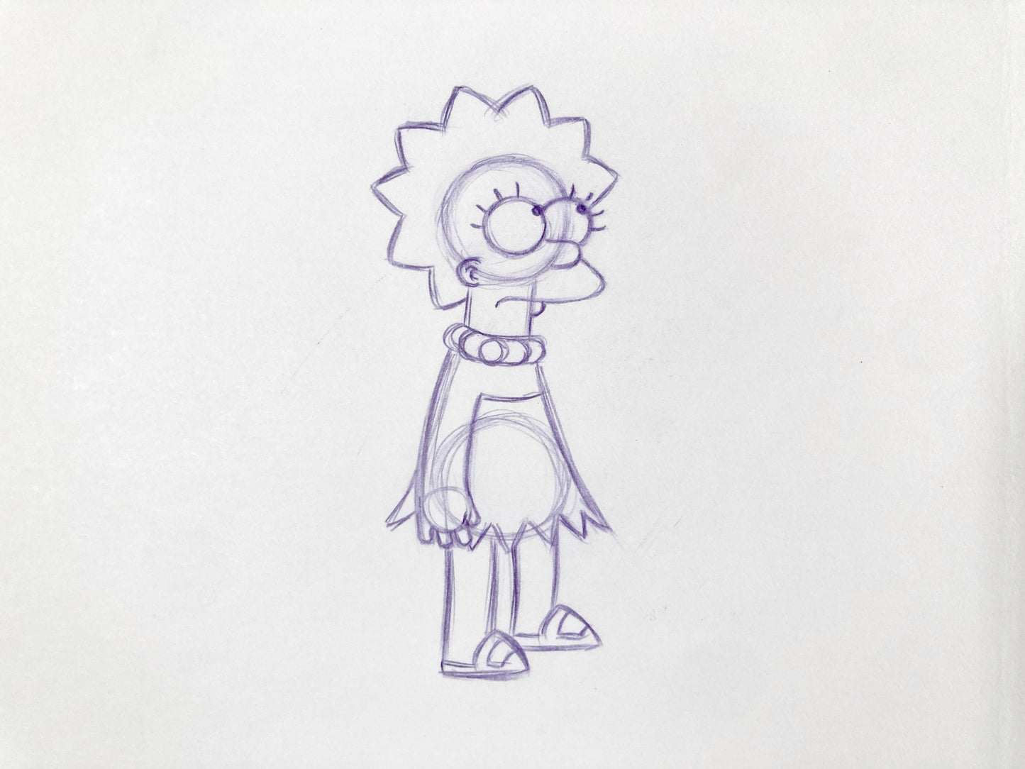 The SIMPSONS : Original Animation Production Used Drawing of Lisa Simpson. For sale on FLIP Gallery