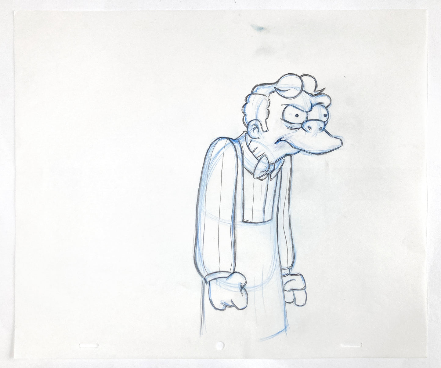 The SIMPSONS : Original Animation Production Art Drawing of Moe Szyslak (Matt Groening). For sale on FLIP Gallery