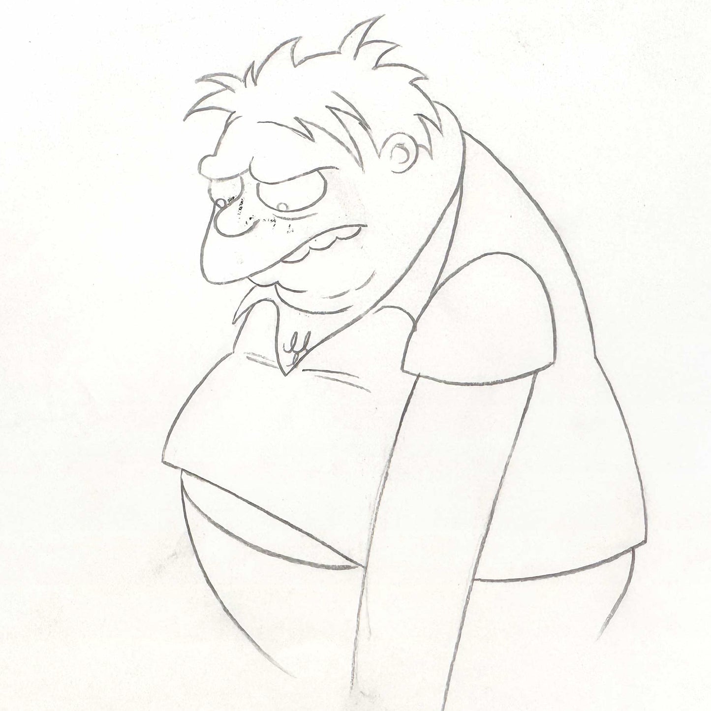 The SIMPSONS Original Animation Art Drawing of Barney Gumble. For sale on FLIP Gallery