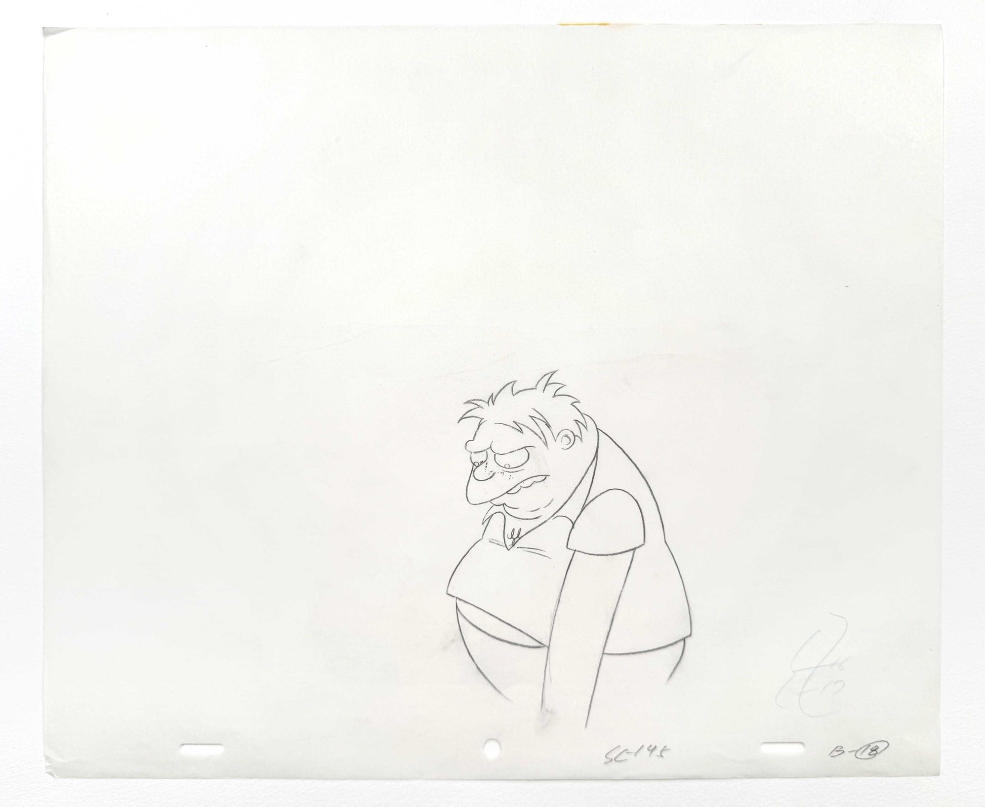 The SIMPSONS Original Animation Art Drawing of Barney Gumble. For sale on FLIP Gallery