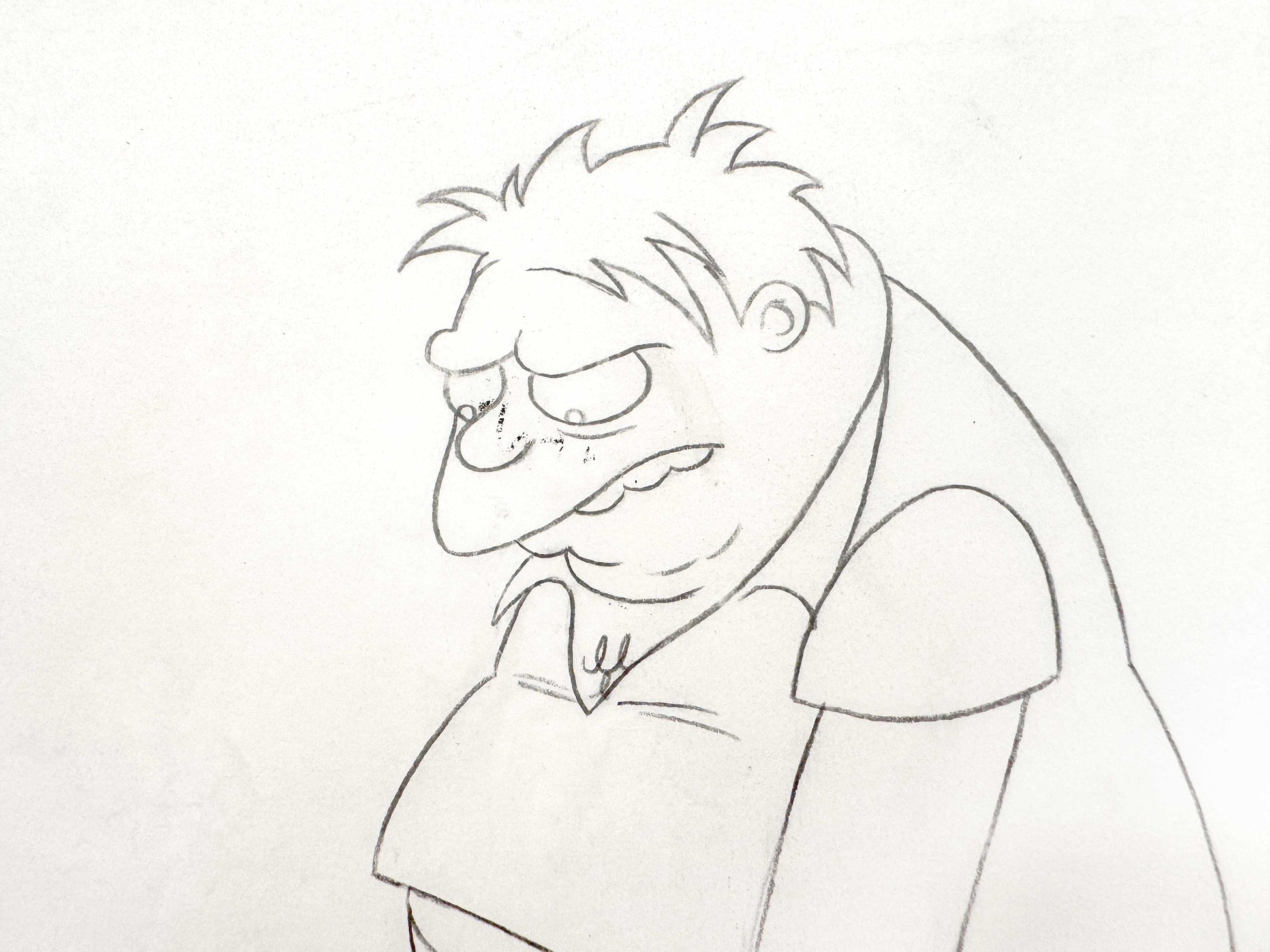 The SIMPSONS Original Animation Art Drawing of Barney Gumble. For sale on FLIP Gallery