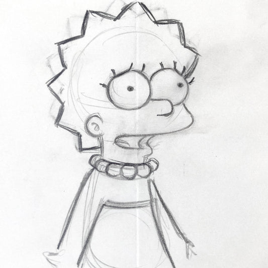 The SIMPSONS Original Animation Art Production Used Drawing of Lisa Simpson.  For sale on FLIP Gallery