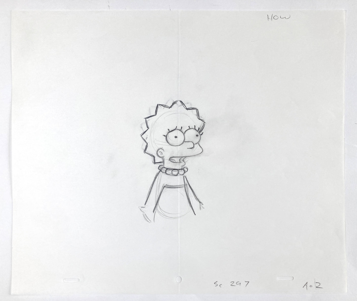 The SIMPSONS Original Animation Art Production Used Drawing of Lisa Simpson.  For sale on FLIP Gallery