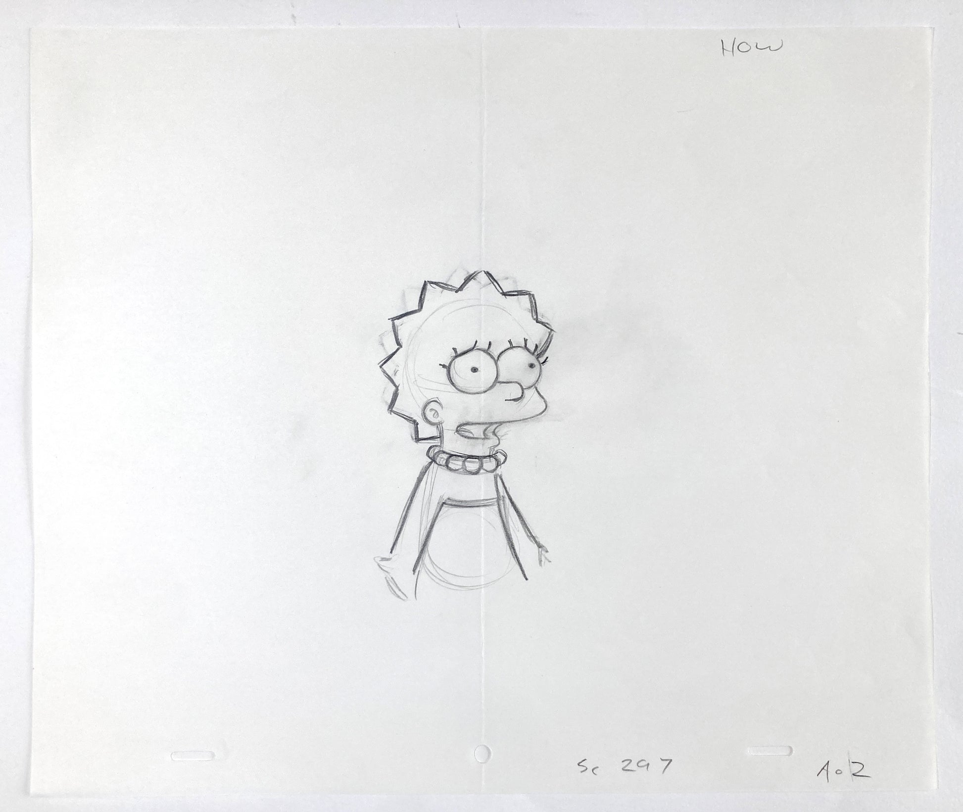 The SIMPSONS Original Animation Art Production Used Drawing of Lisa Simpson.  For sale on FLIP Gallery