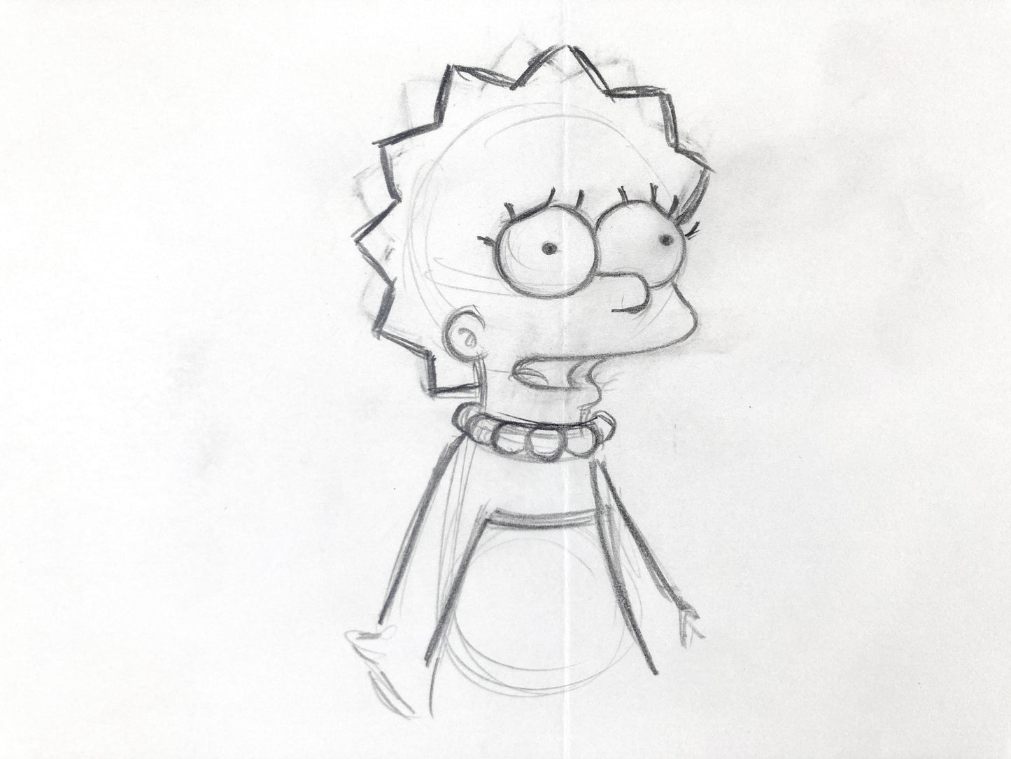 The SIMPSONS Original Animation Art Production Used Drawing of Lisa Simpson.  For sale on FLIP Gallery