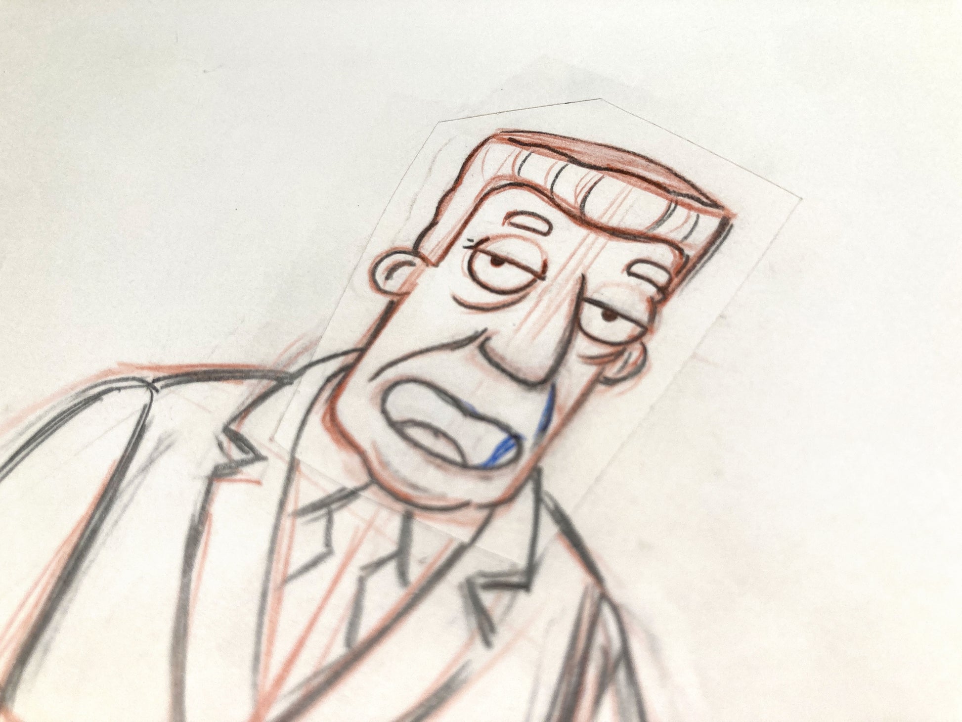 The SIMPSONS Original Animation Art Drawing of Kent Brockman. For sale on FLIP Gallery