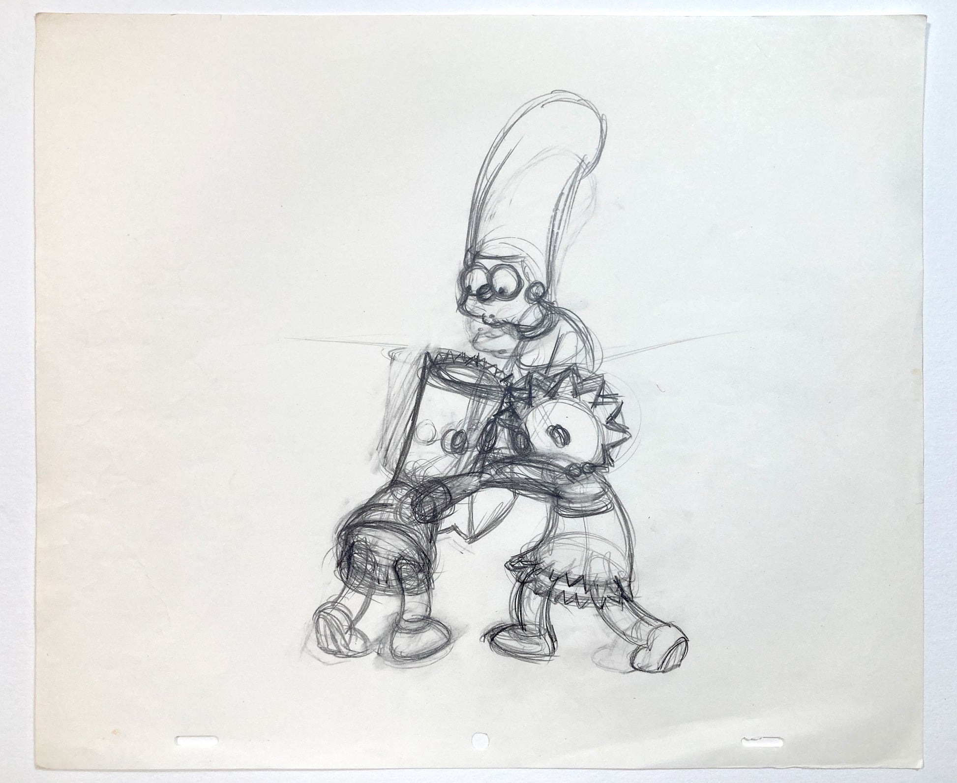 The Simpsons : Original Production Used Rough Animation Drawing of Marge, Bart and Lisa (1990’s). For sale on FLIP Gallery