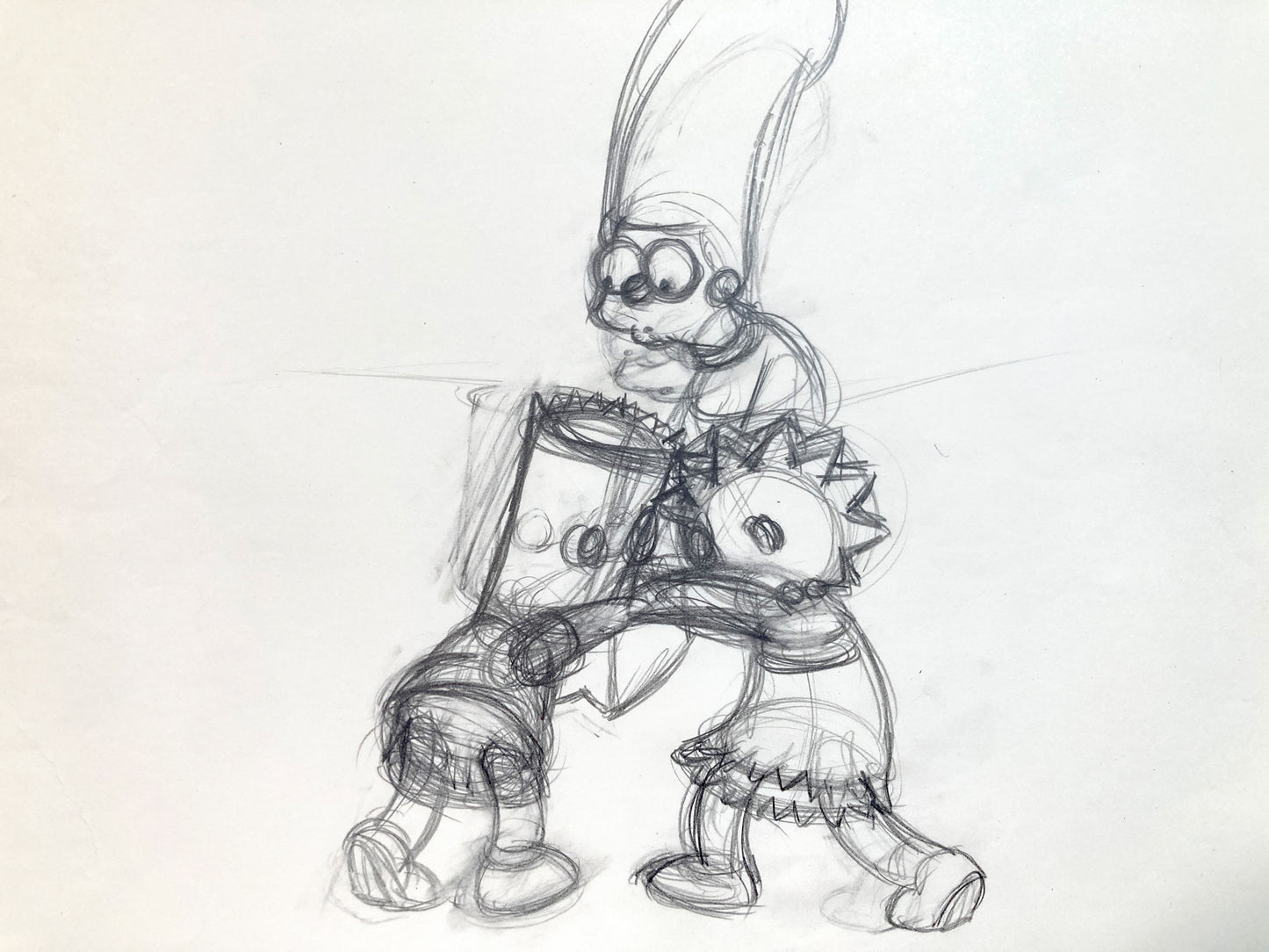 The Simpsons : Original Production Used Rough Animation Drawing of Marge, Bart and Lisa (1990’s). For sale on FLIP Gallery